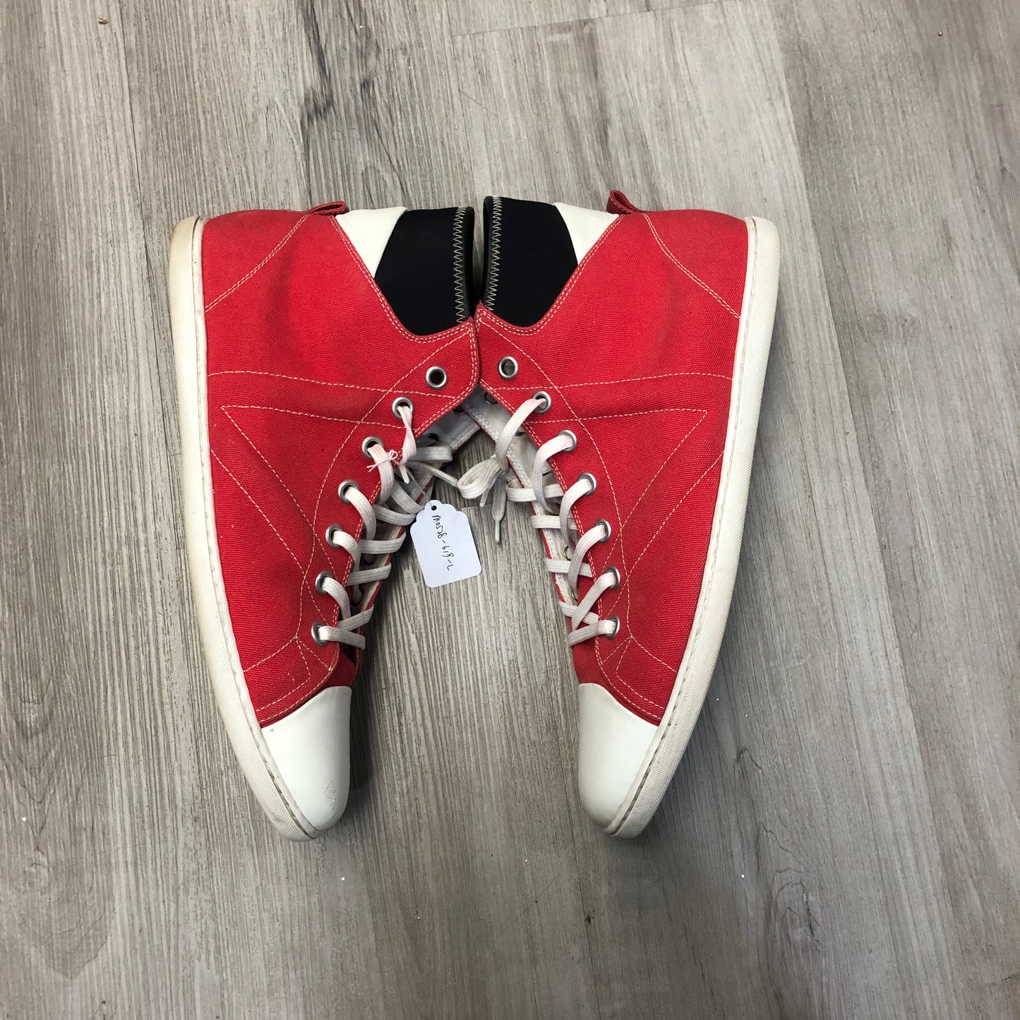 Louis Vuitton Men's Red & White High-Top Sneakers Size 9.5