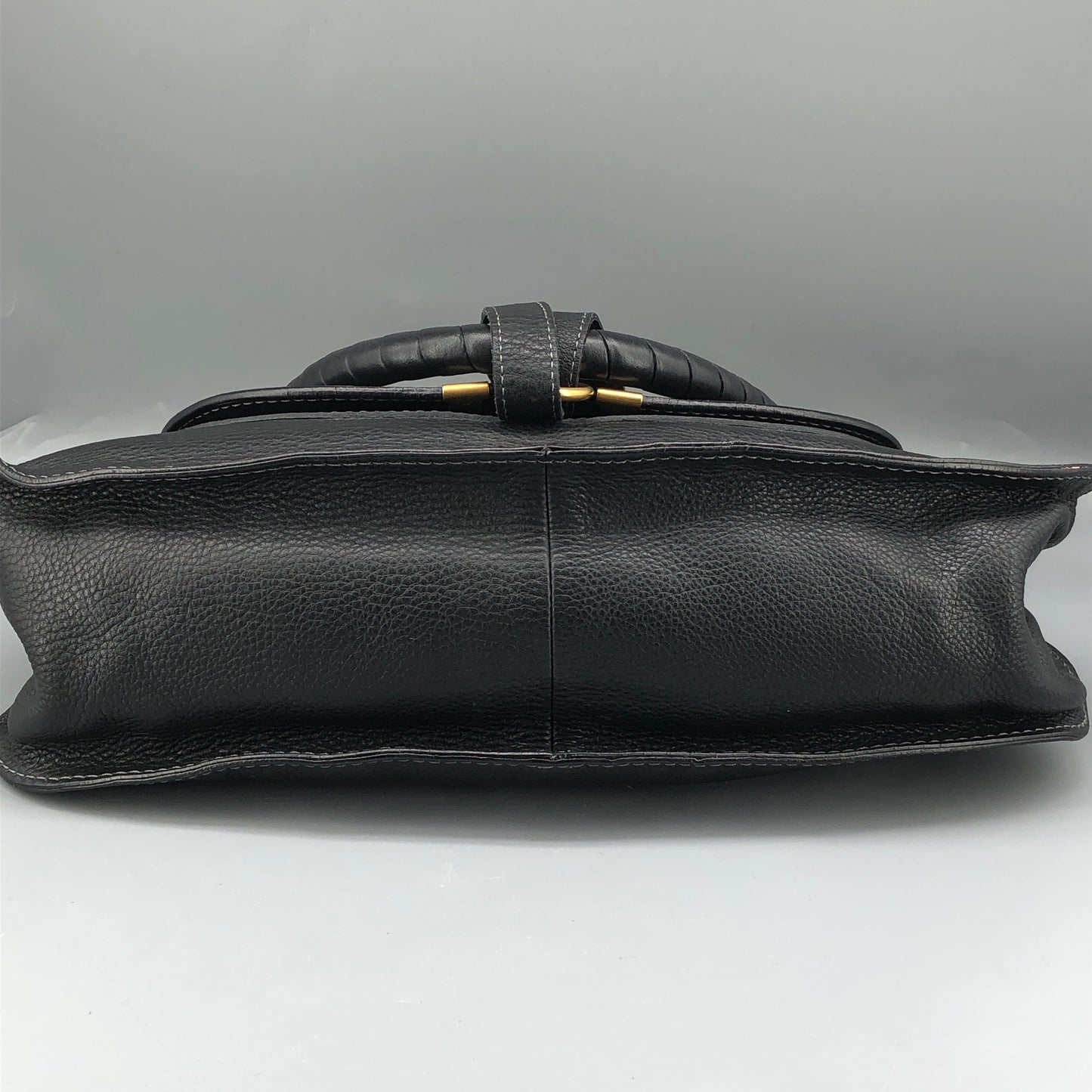 Chloe Black Marcie Large Grain Leather Tote Bag