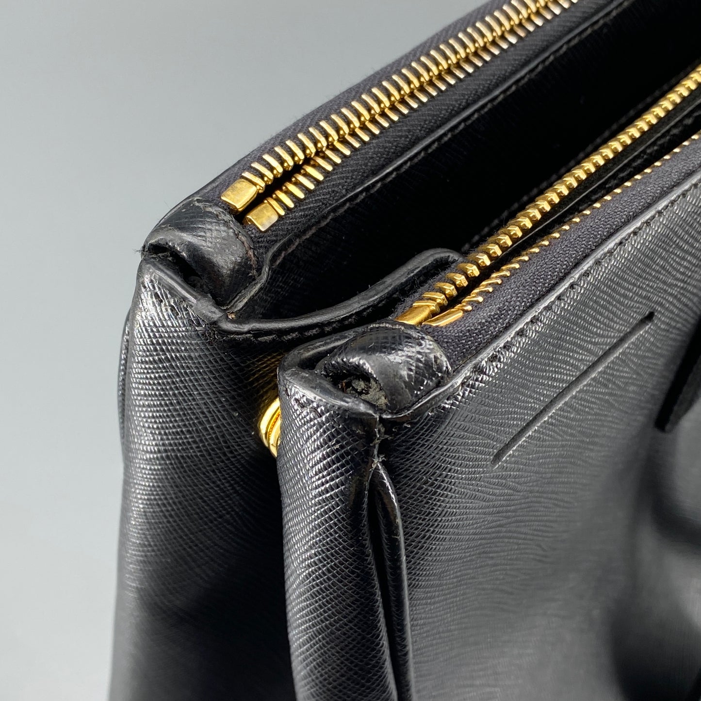 Prada Saffiano Leather  Galleria Tote Bag Black