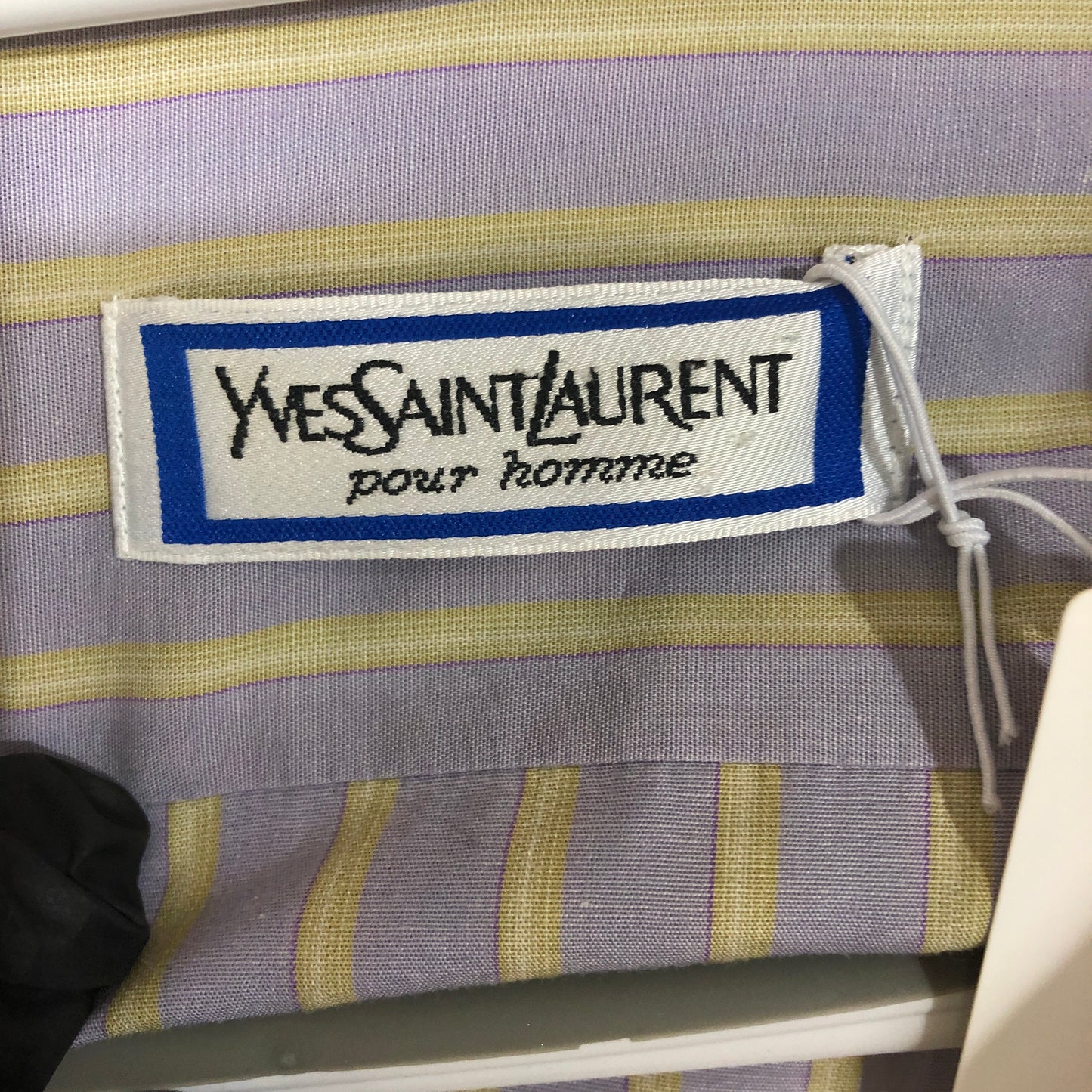 Saint Laurent Lavender & Light Yellow Striped Cotton Button-Down Shirt