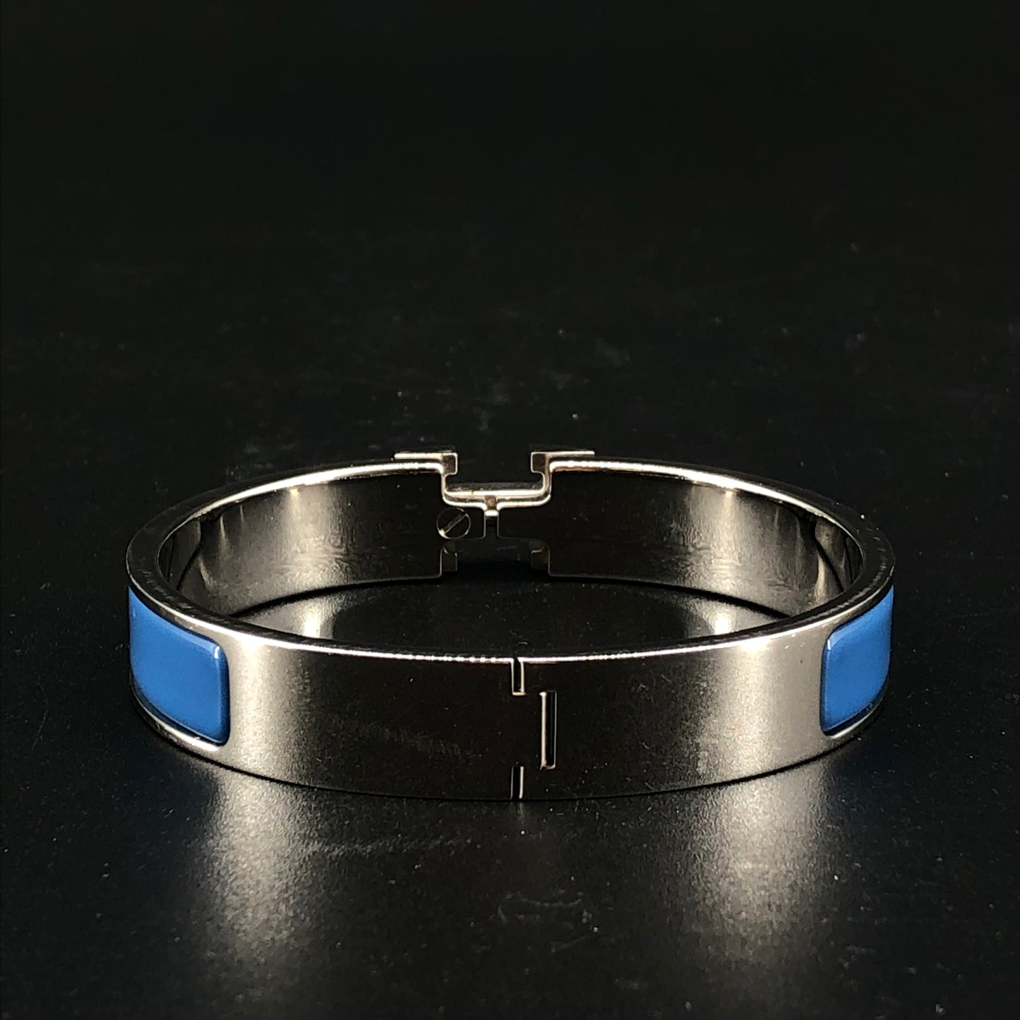 Hermes 2013 Blue Enamel Clic H Bracelet