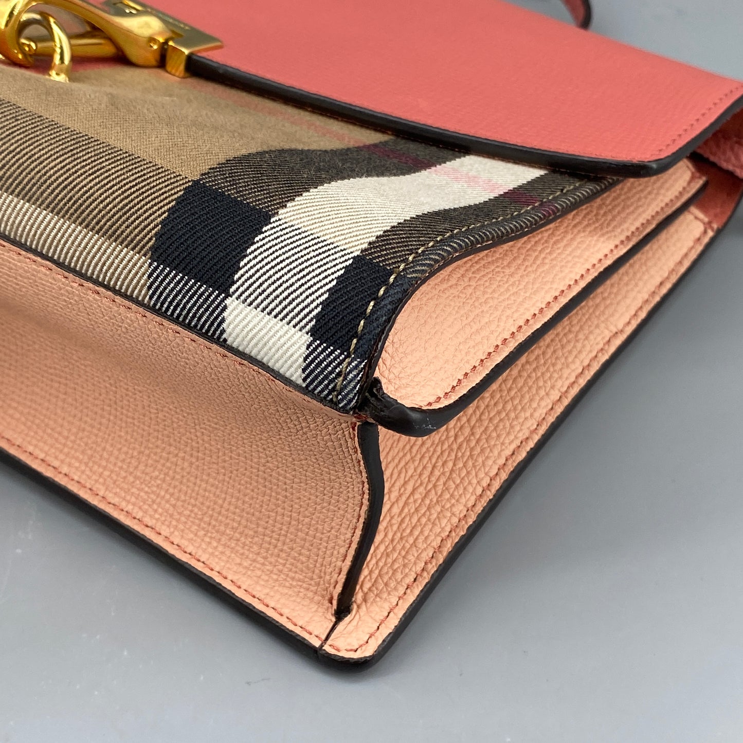 Burberry Pink Check Flap Crossbody Bag