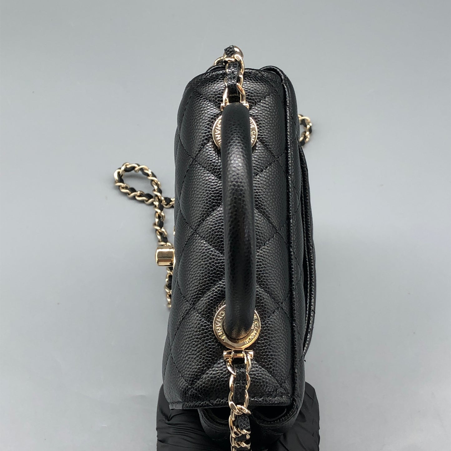 Chanel Black Quilted Mini Top Handle Bag
