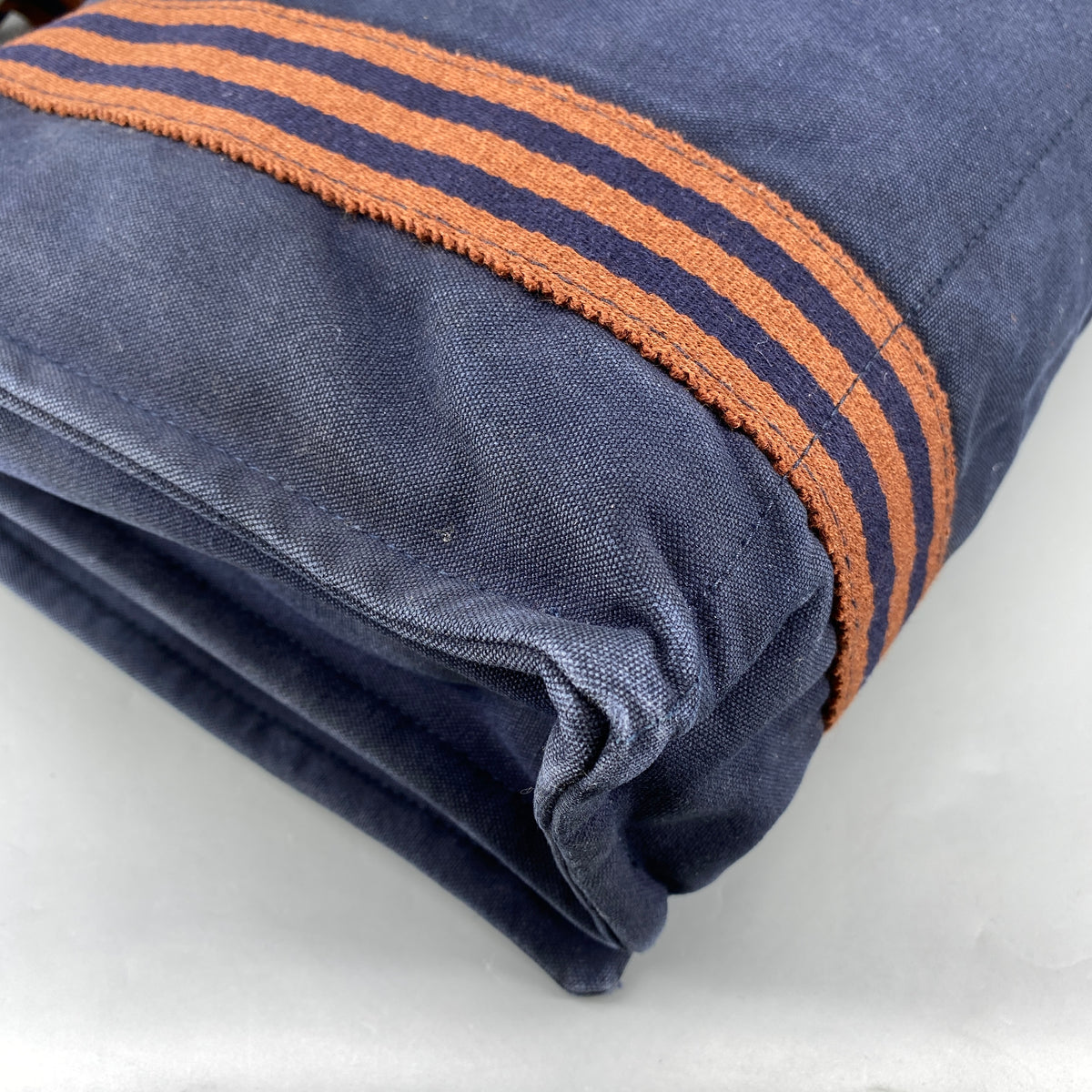 Hermes Fourre Besace Tote Bag Navy Canvas