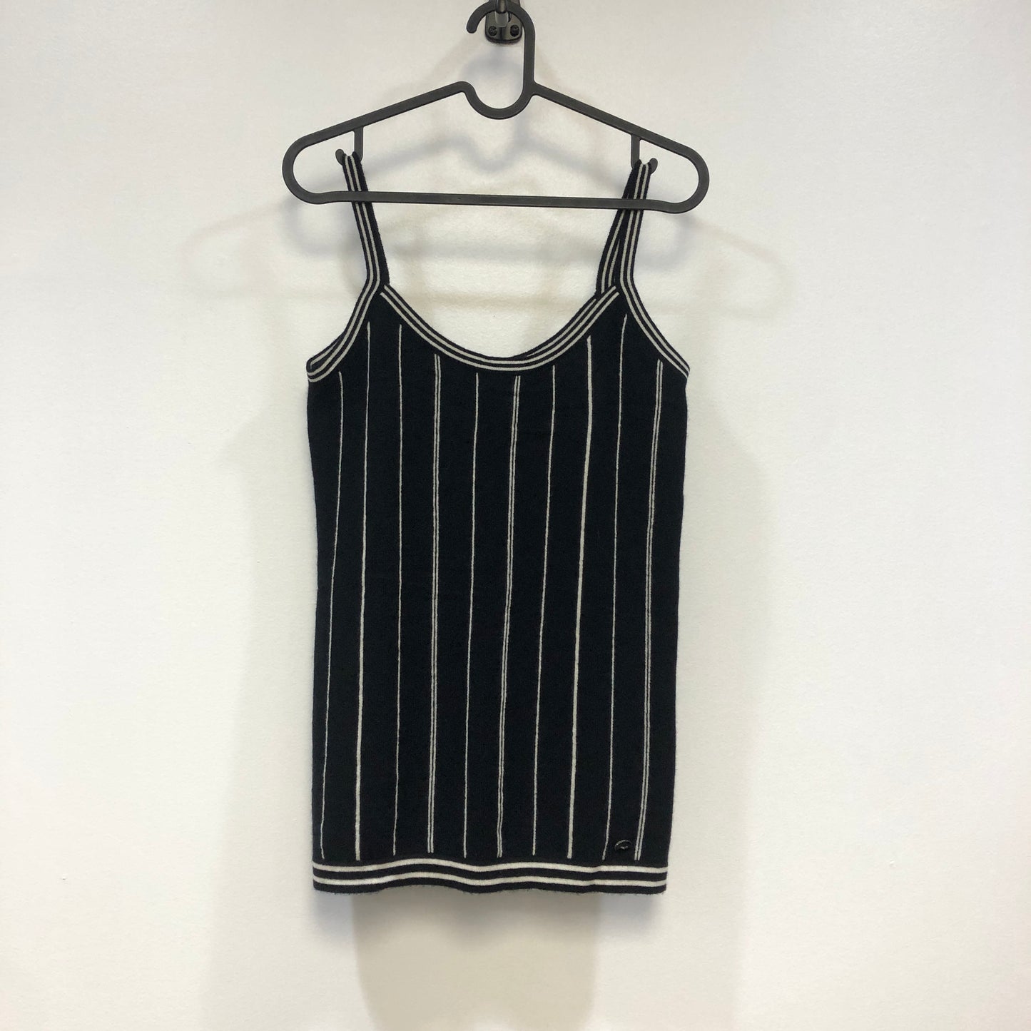 Chanel 15P Black and White stripe Cashmere 2pc Tank and Top