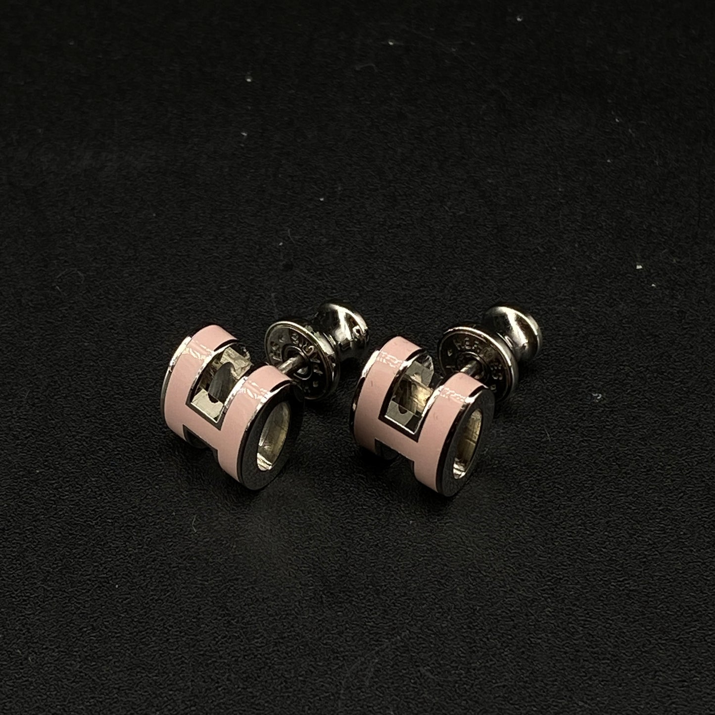 Hermes Blush Pink Pop H Stud Earrings