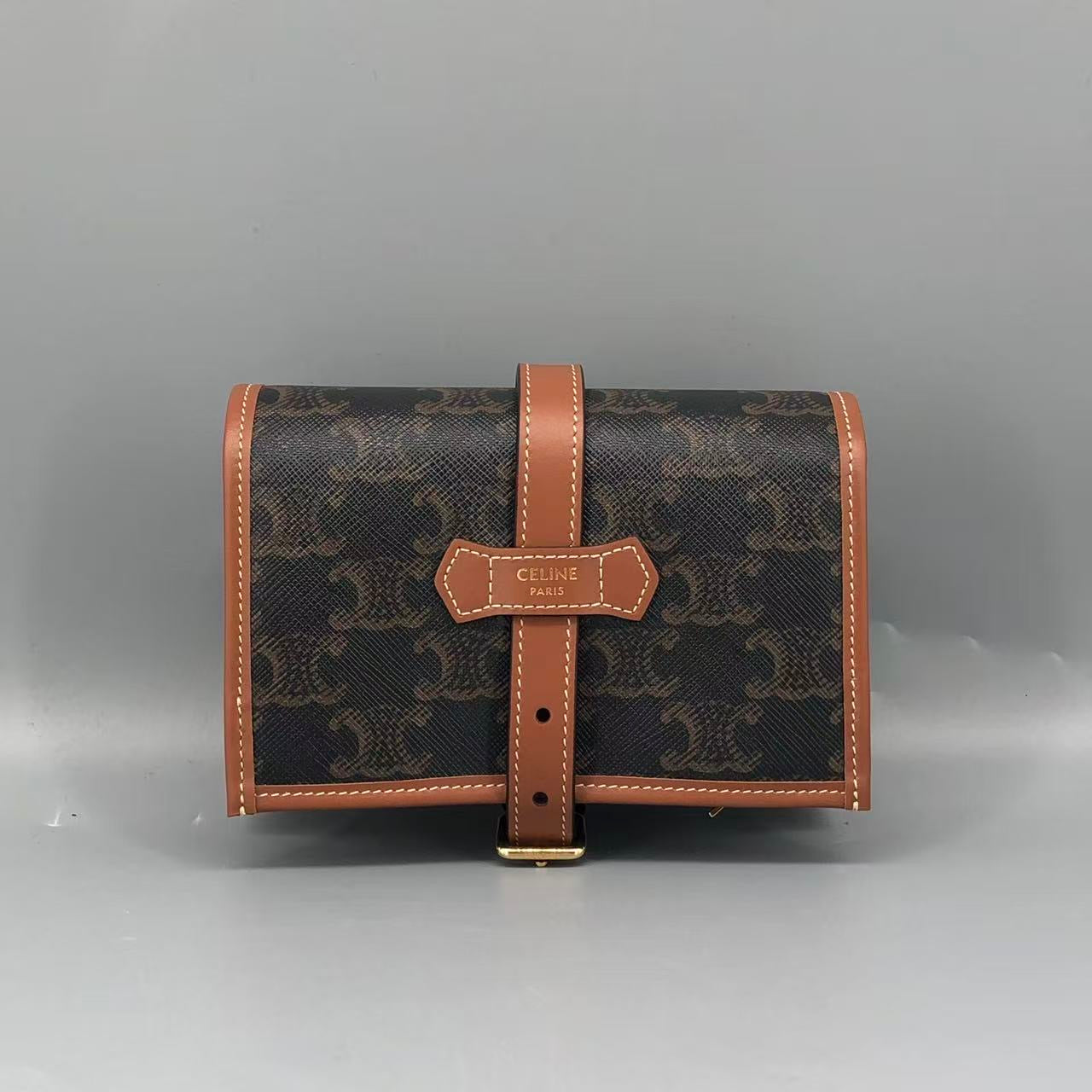 Celine Macadam Canvas Compact Wallet Pouch