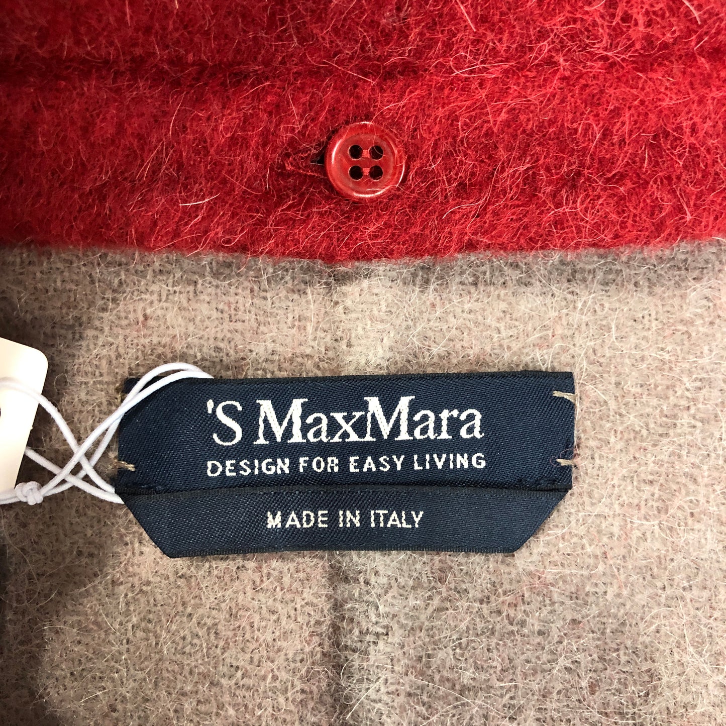 MaxMara Red Wool Belted Mid-Length Coat Size US 8