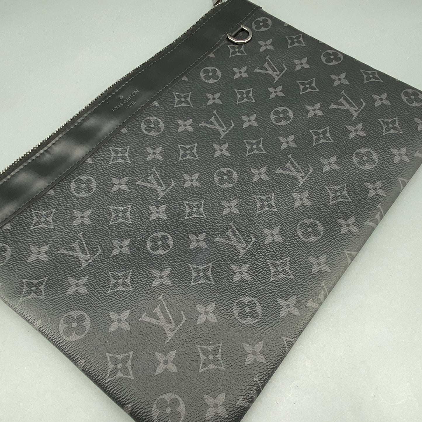 Louis Vuitton Black Monogram Eclipse Canvas Zip Pouch Clutch Bag