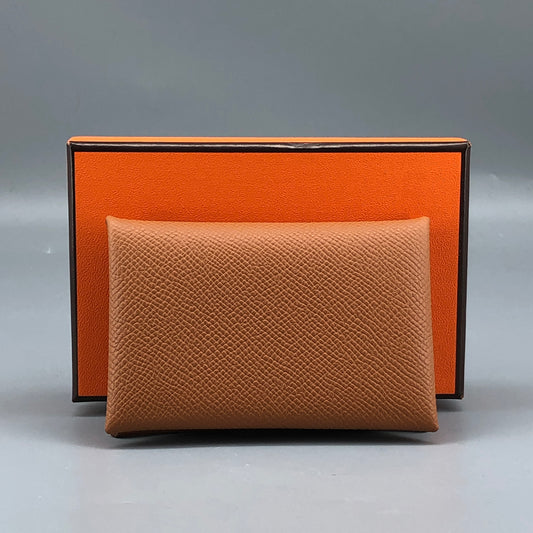 Hermes 2023 Caramel Calvi Card Holder