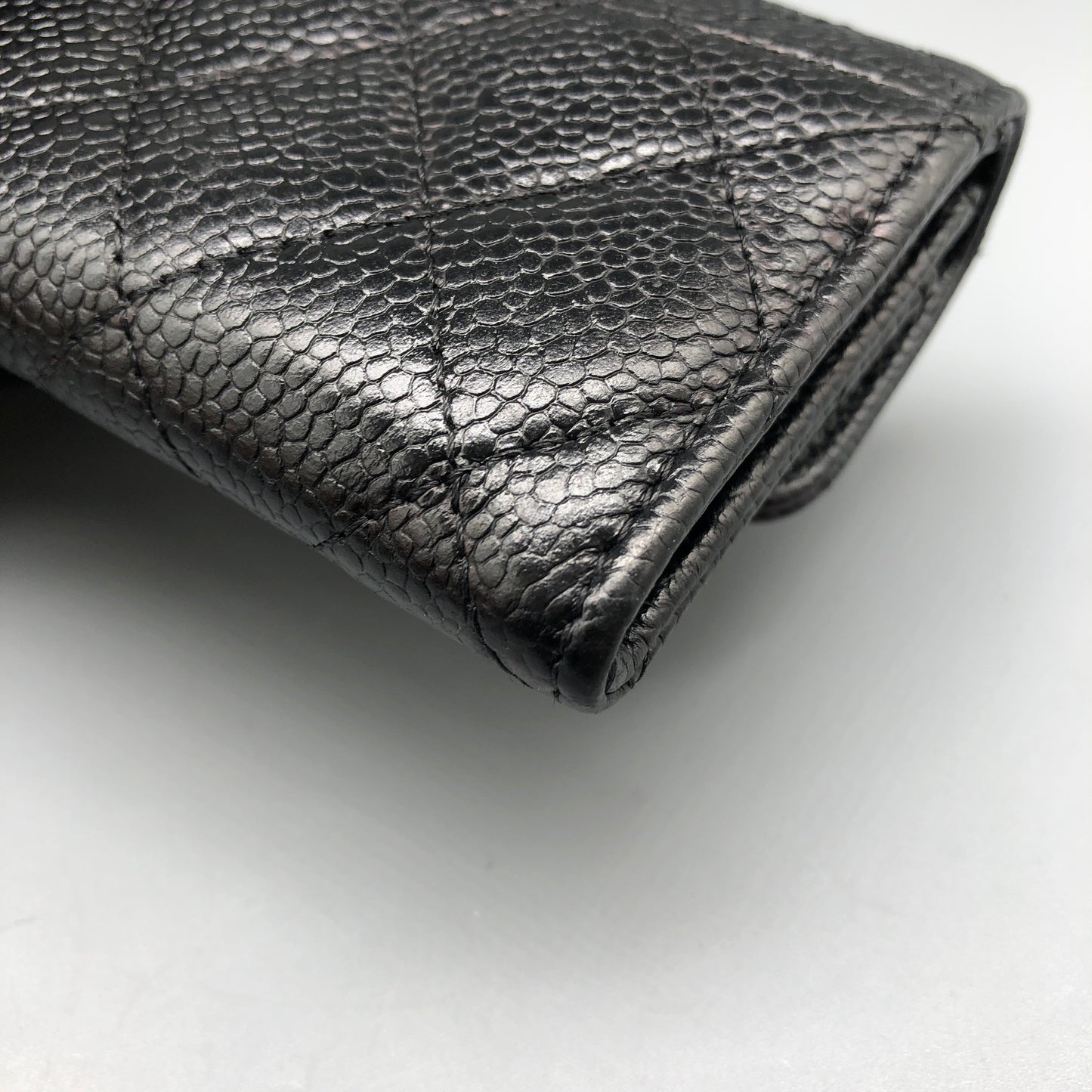 Chanel Classic Caviar Quilted Flap Card Holder Wallet Black