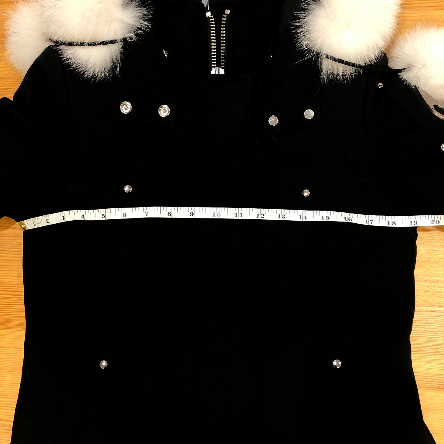 Moose Knuckles Black Fur‑Trim Hooded Down Parka