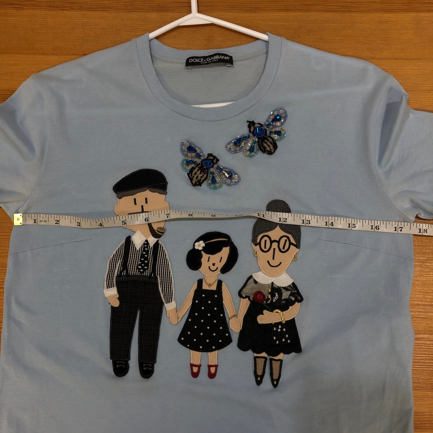 Dolce & Gabbana Mist Blue Character‑Print Short‑Sleeve T‑Shirt Size 36