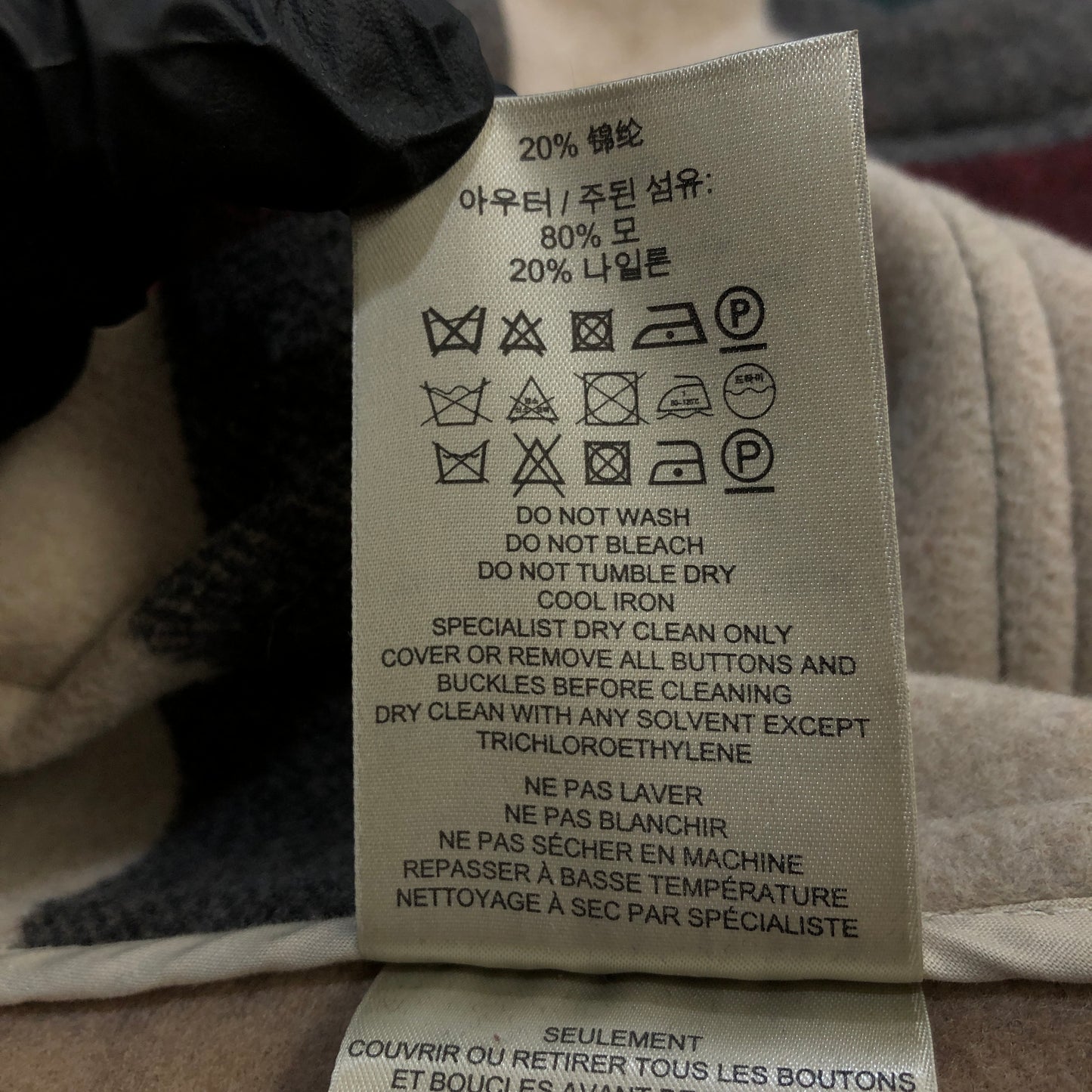 Burberry Black Wool Duffle Coat Size XL
