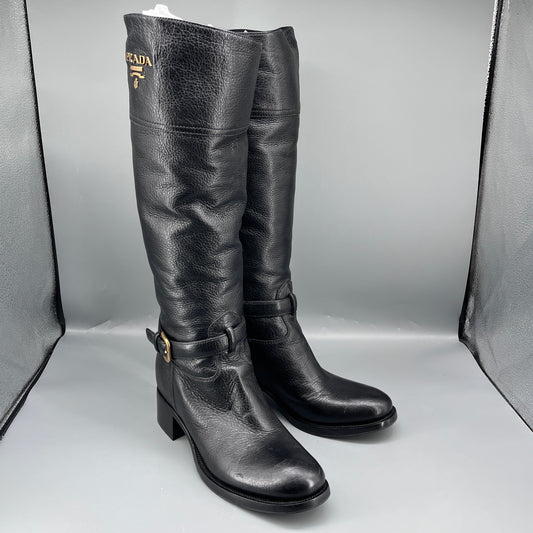Prada Black Knee High Boots size 38