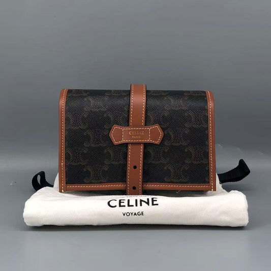 Celine Macadam Canvas Compact Wallet Pouch