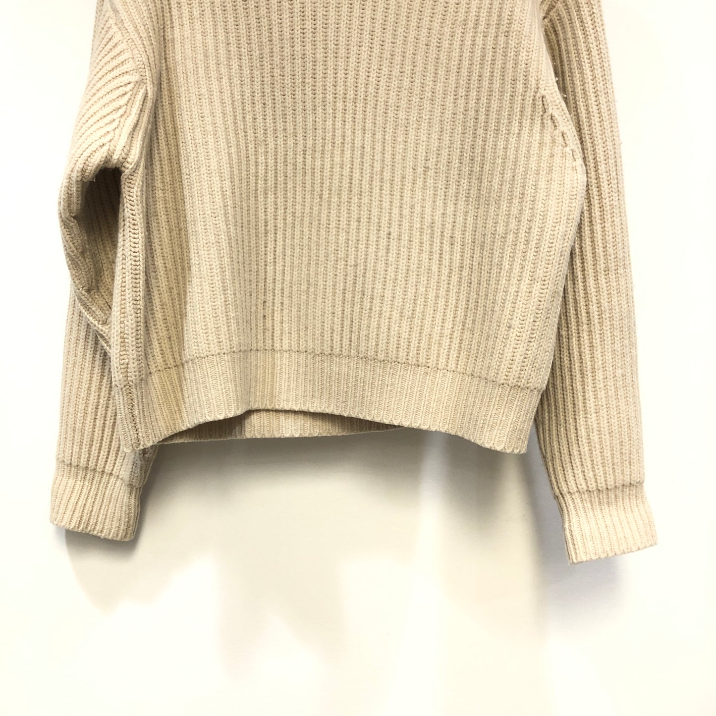 Acne Studios Beige Ribbed Knit Crew Neck Sweater Size XS