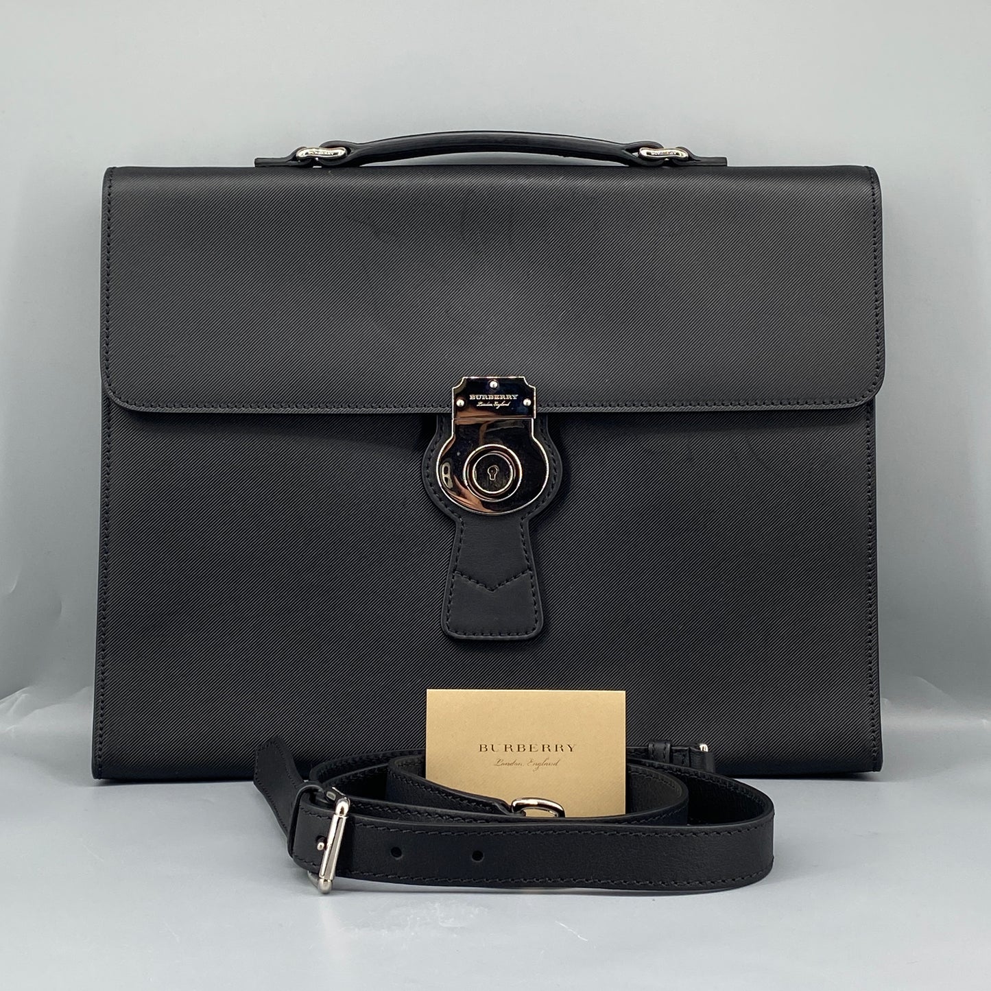 Burberry Black Leather Briefcase