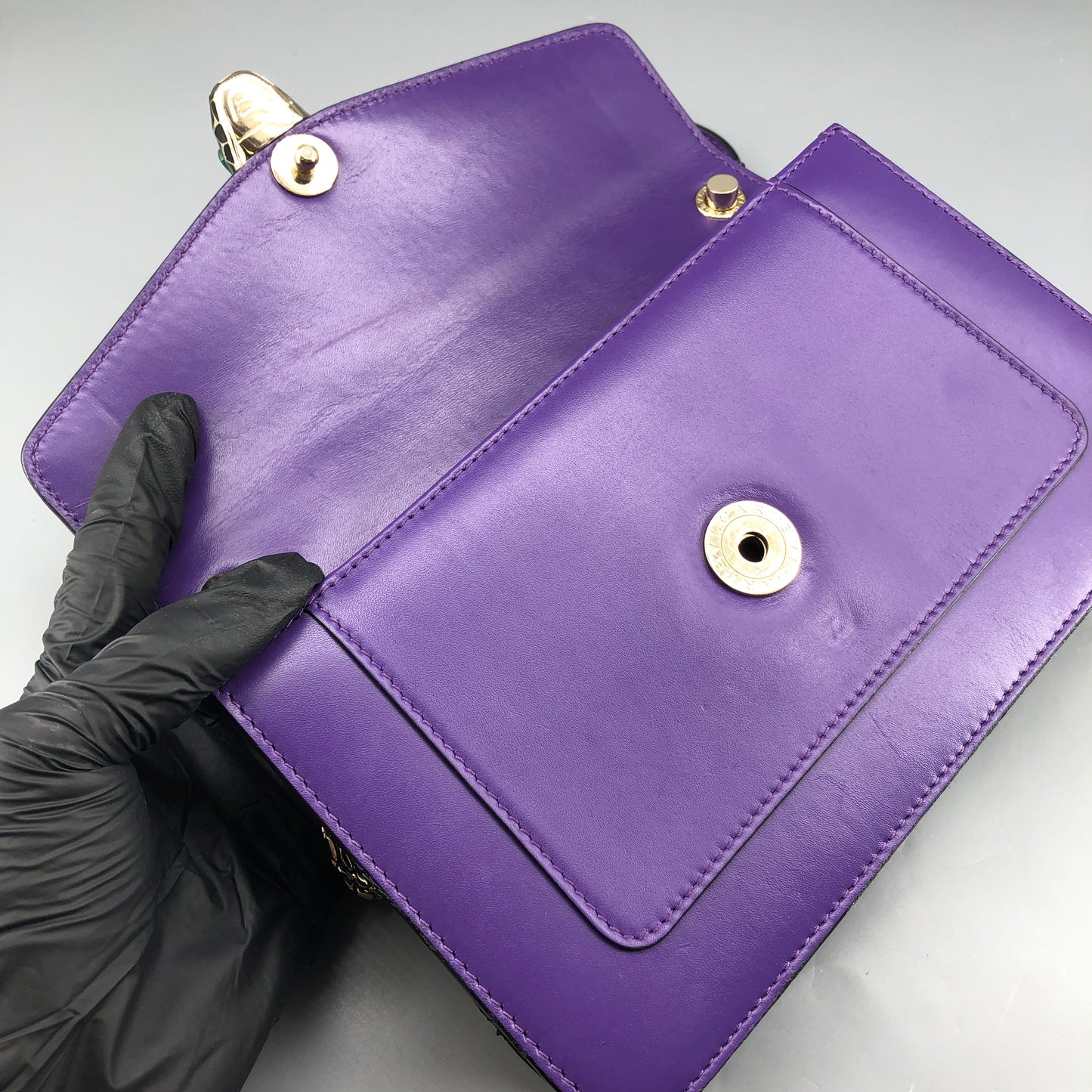 Bulgari Purple Serpenti Forever Flap Shoulder Bag