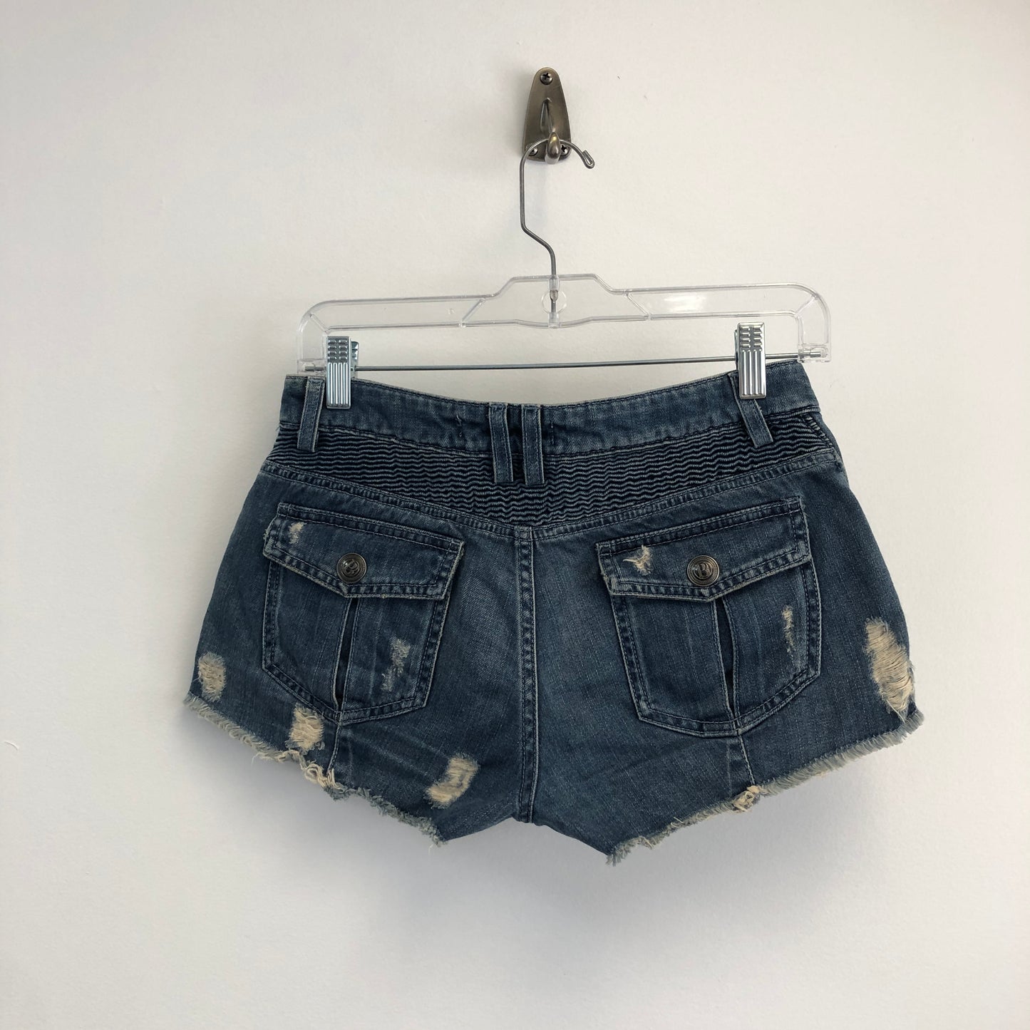 Balmain Distressed Denim Cut-Off Shorts Size 26