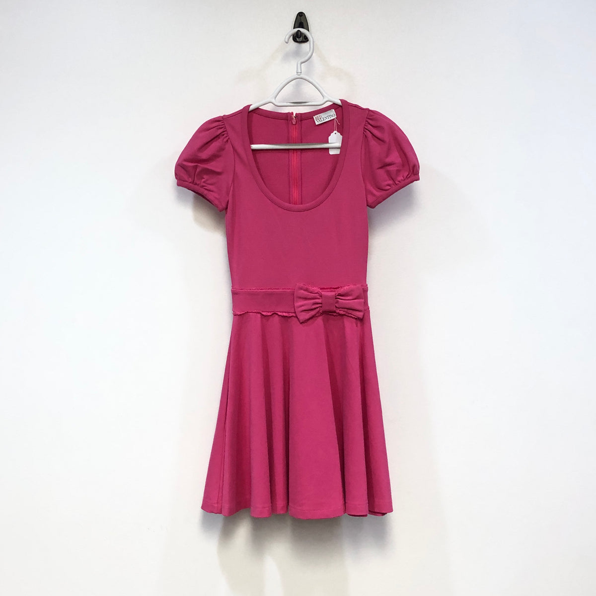 Red Valentino Hot Pink Puff Sleeve Fit & Flare Dress XS