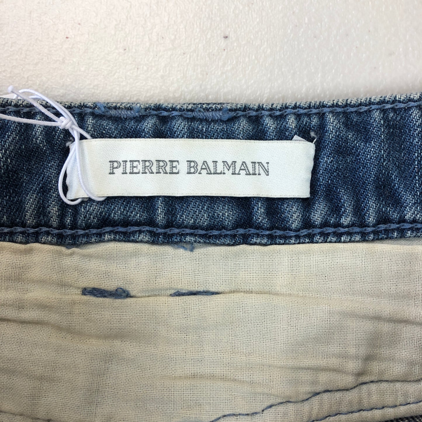 Balmain Distressed Denim Cut-Off Shorts Size 26