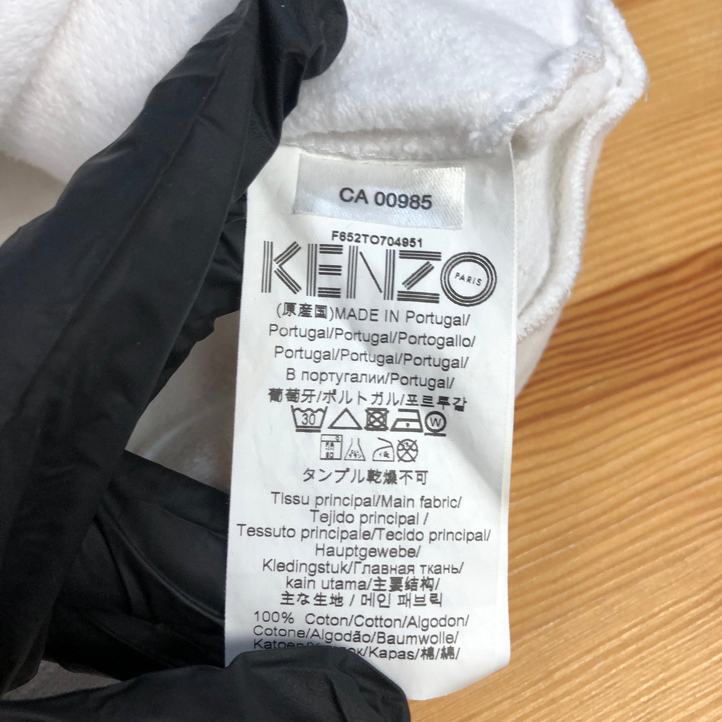 Kenzo White V-Neck 3/4 Sleeve Logo T-Shirt Size S