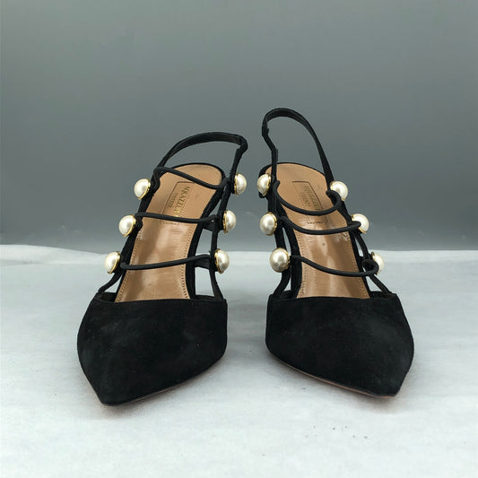 Aquazzura Women's Pearl Strap Pumps Size 39 Black
