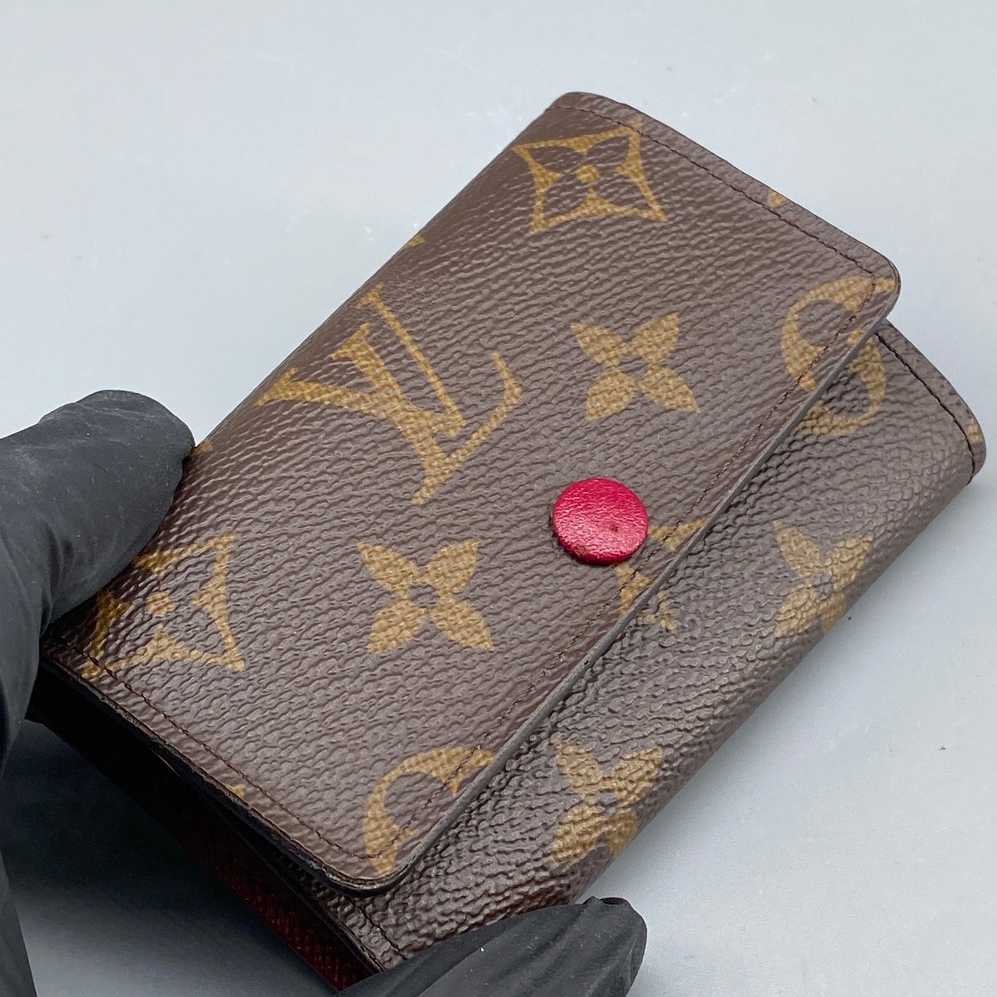 LV Monogram Canvas Red Snap Key Case