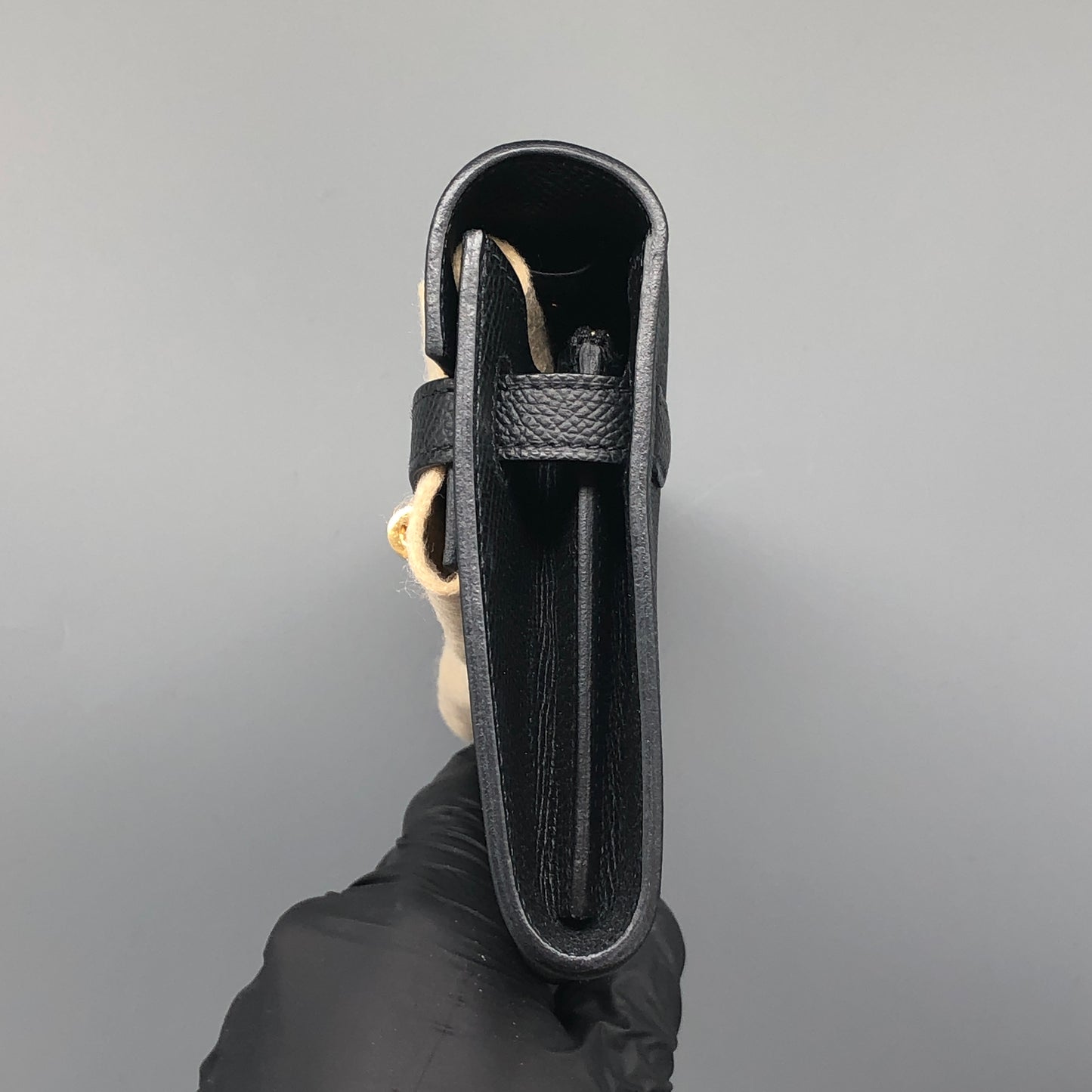 Hermes Kelly To Go Epsom 2022 Black and Gold hardware