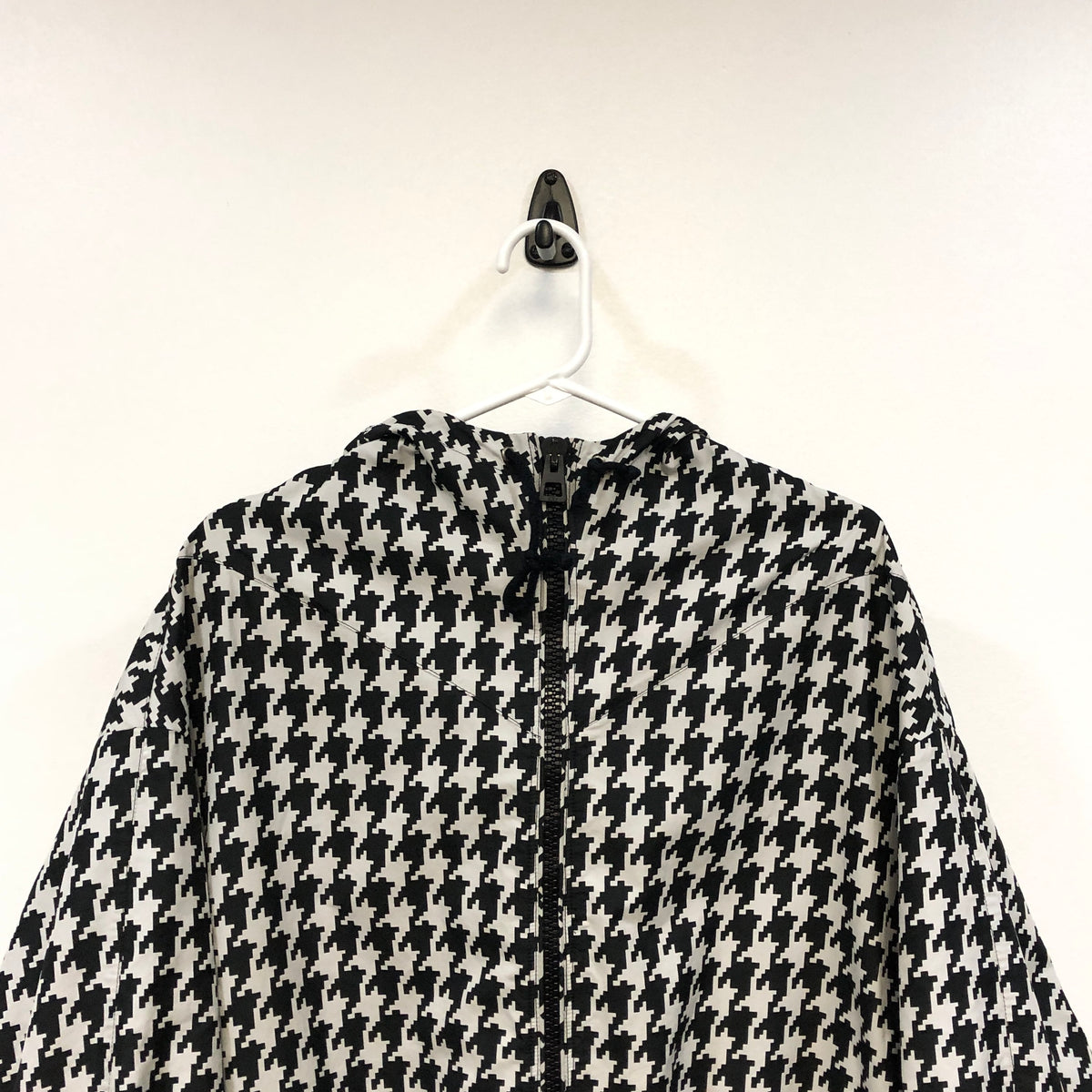 Christian Dior Black & white Houndstooth Zip Hooded Top Size XS