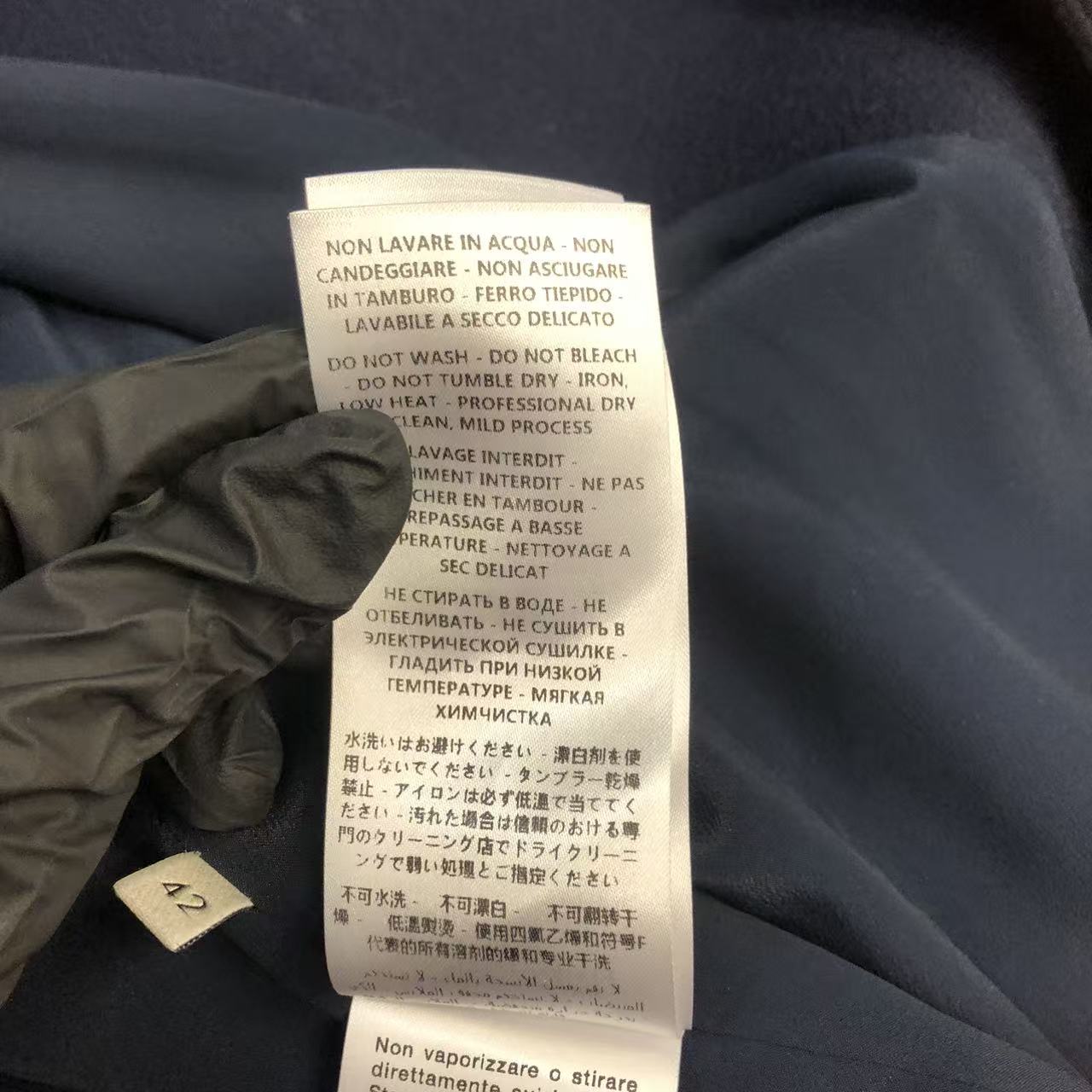 Gucci Sylvie Web Bow Detail Coat Navy Size 42