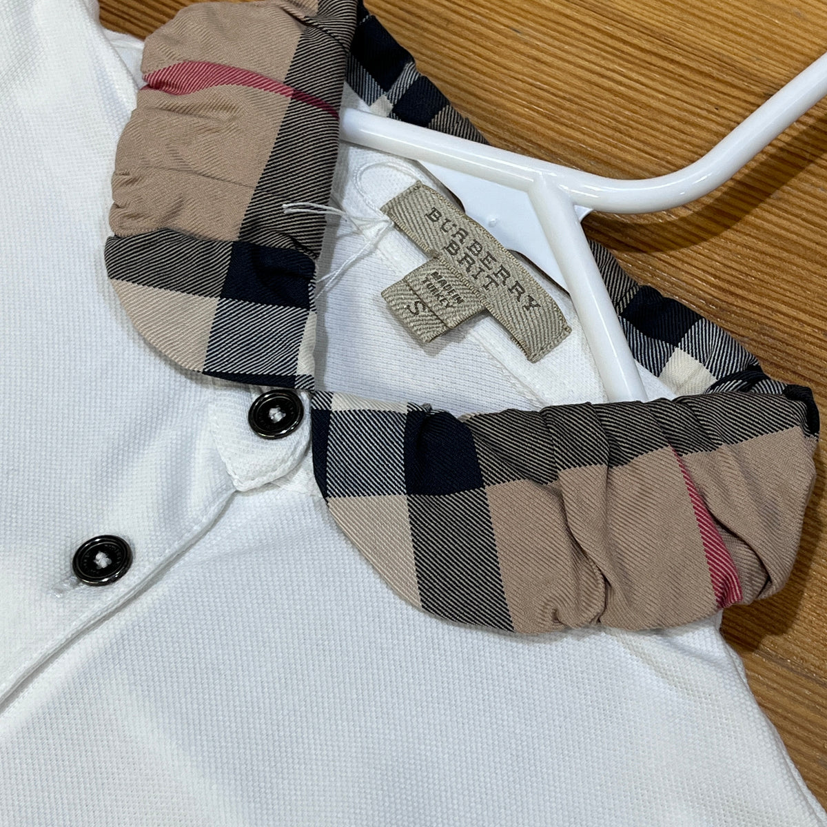 Burberry White Women Short Sleeve Blouse Size S
