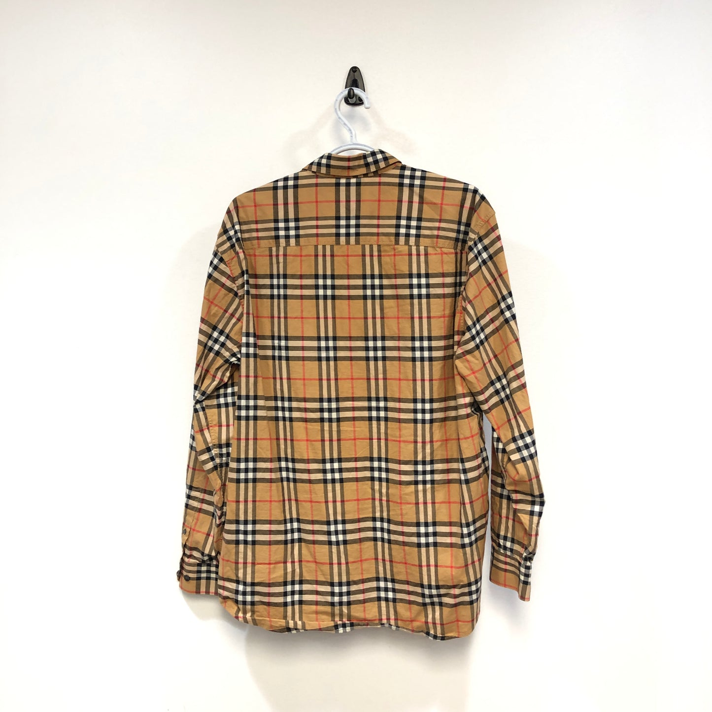 Burberry Beige Checkered Button-Down Shirt Size L