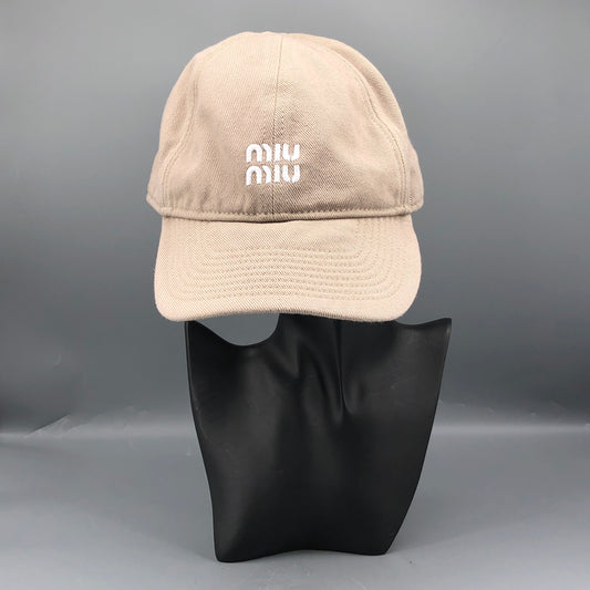 Miu Miu Logo Embroidered Baseball Cap 59 cm Sand