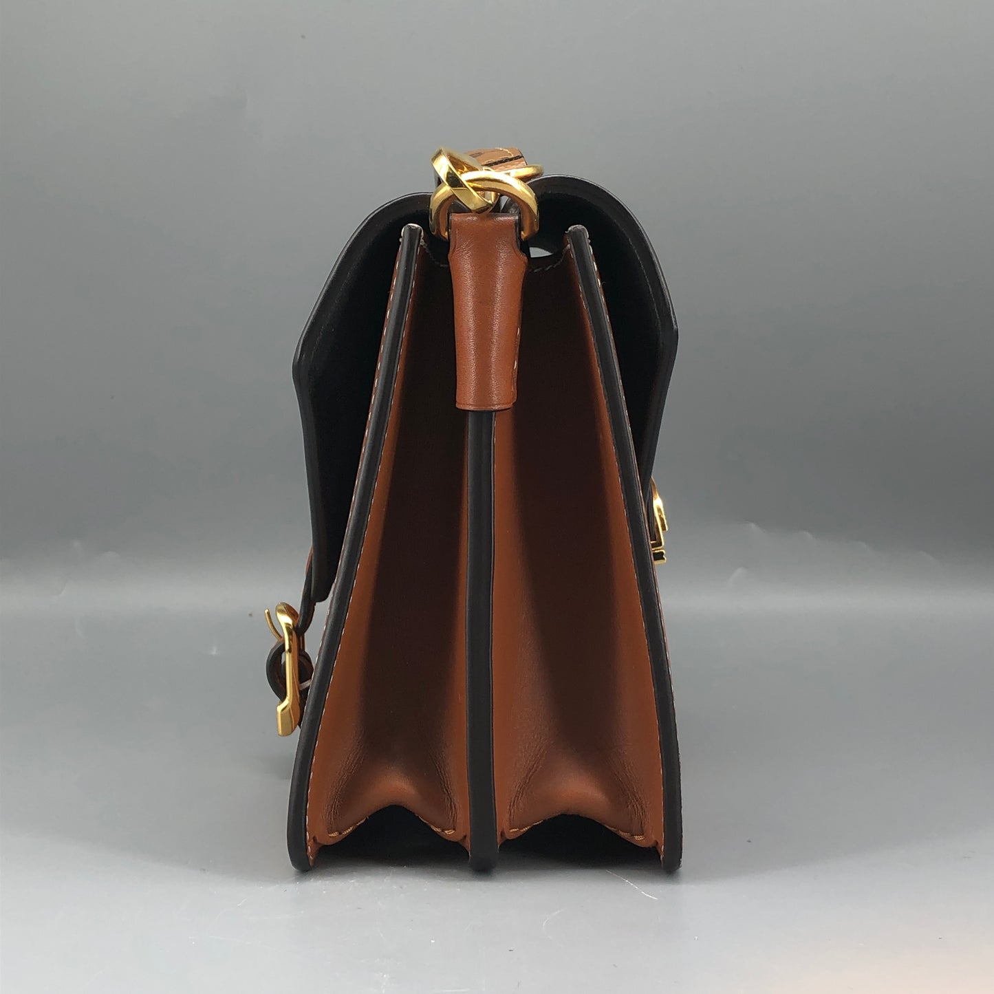 Louis Vuitton Monogram & Leather Biface Crossbody Bag Brown