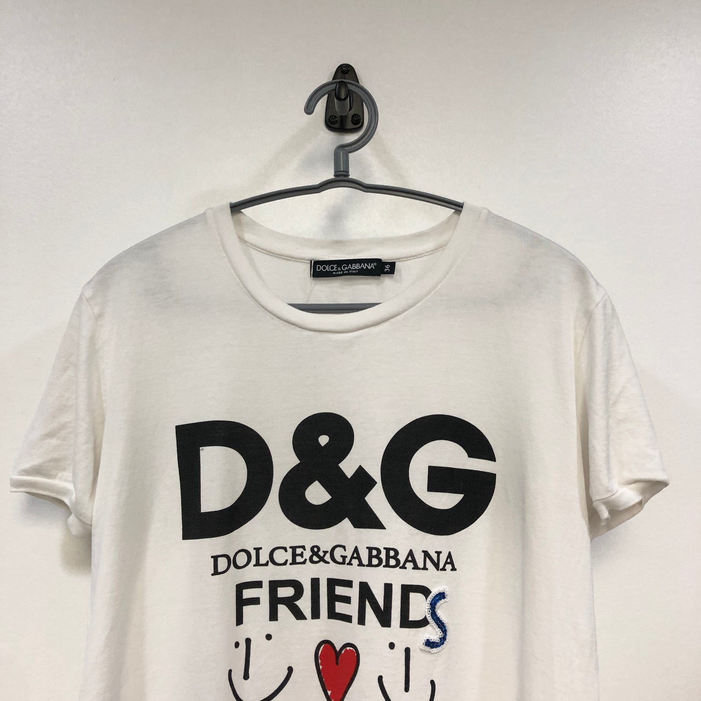 Dolce & Gabbana White Short‑Sleeve Printed T‑Shirt Size 36