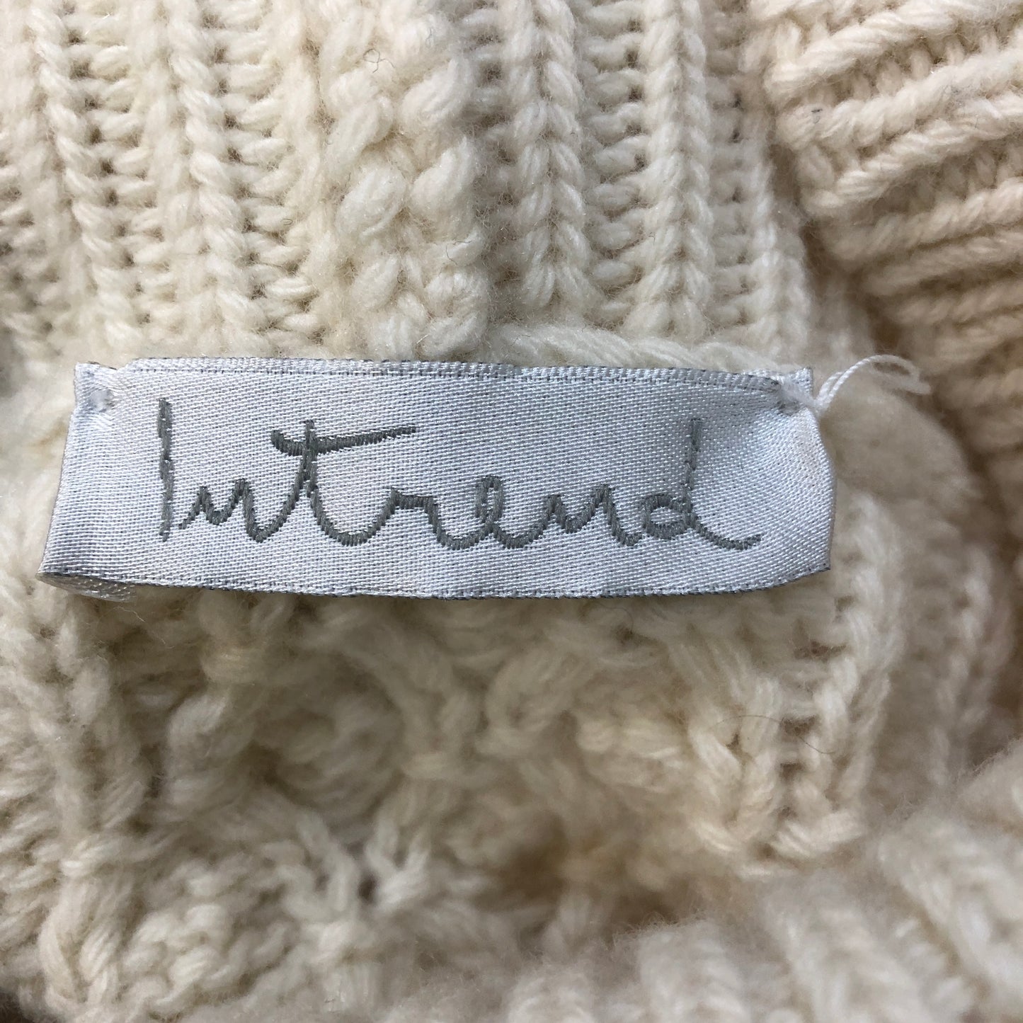 Intrend Off White Cable Knit Turtleneck Midi Sweater Dress Size XL