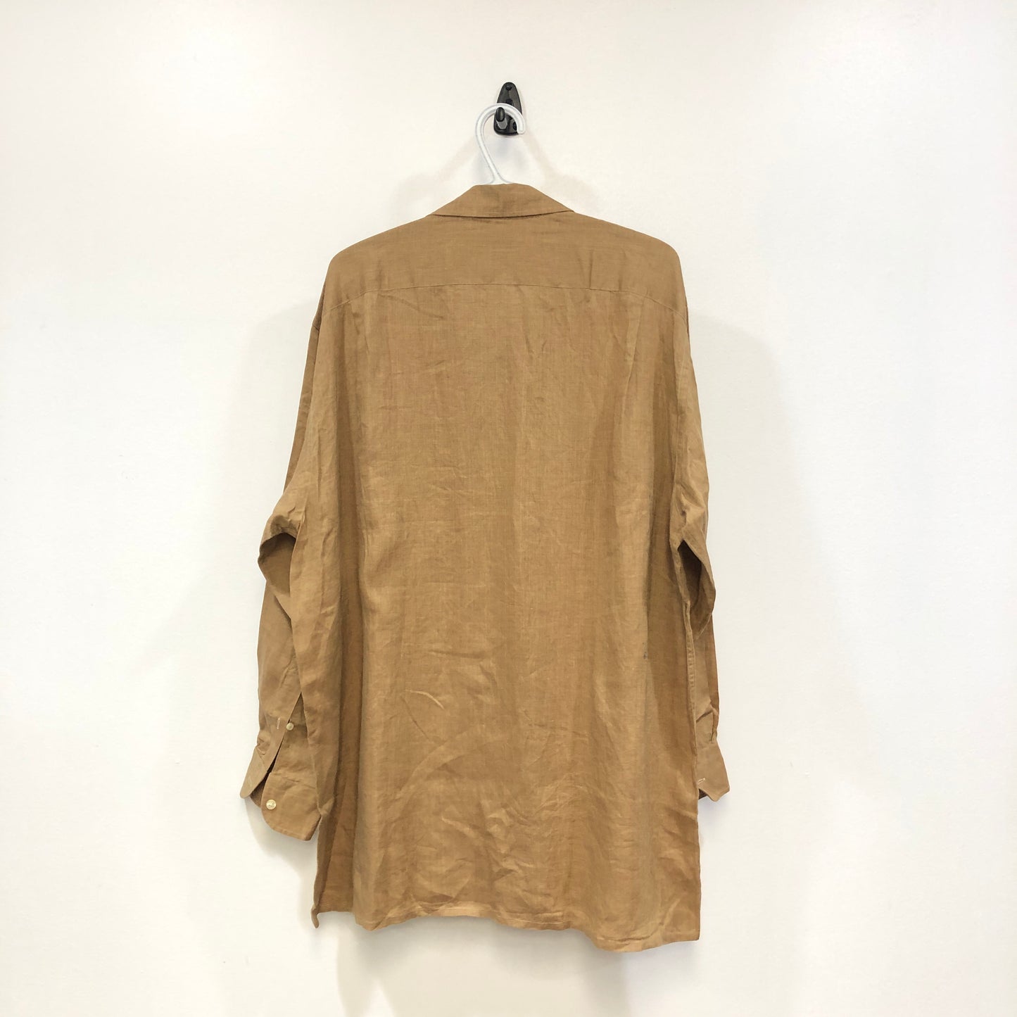 Lanvin Dark Goldenrod Linen Long Sleeve Shirt Size XL