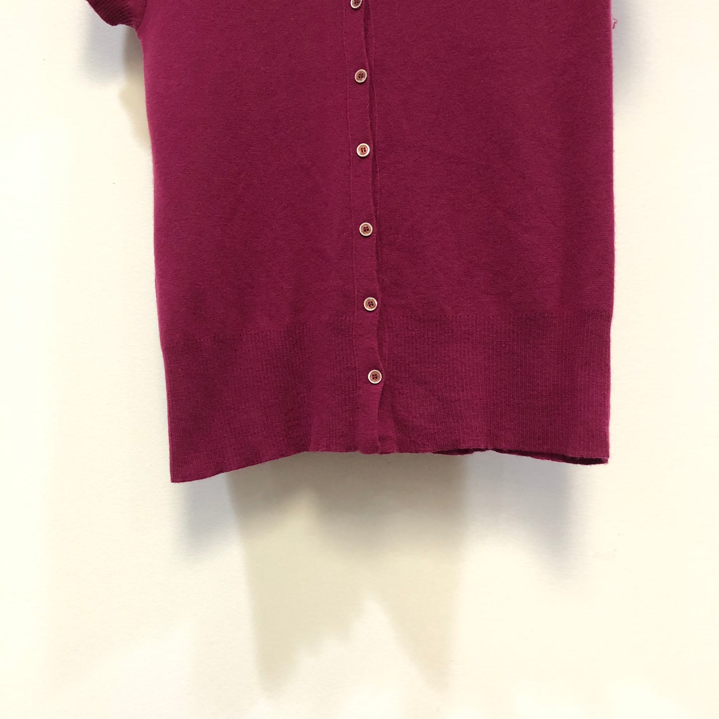 Loro Piana Deep Fuchsia Short Sleeve Knit Top Size 42