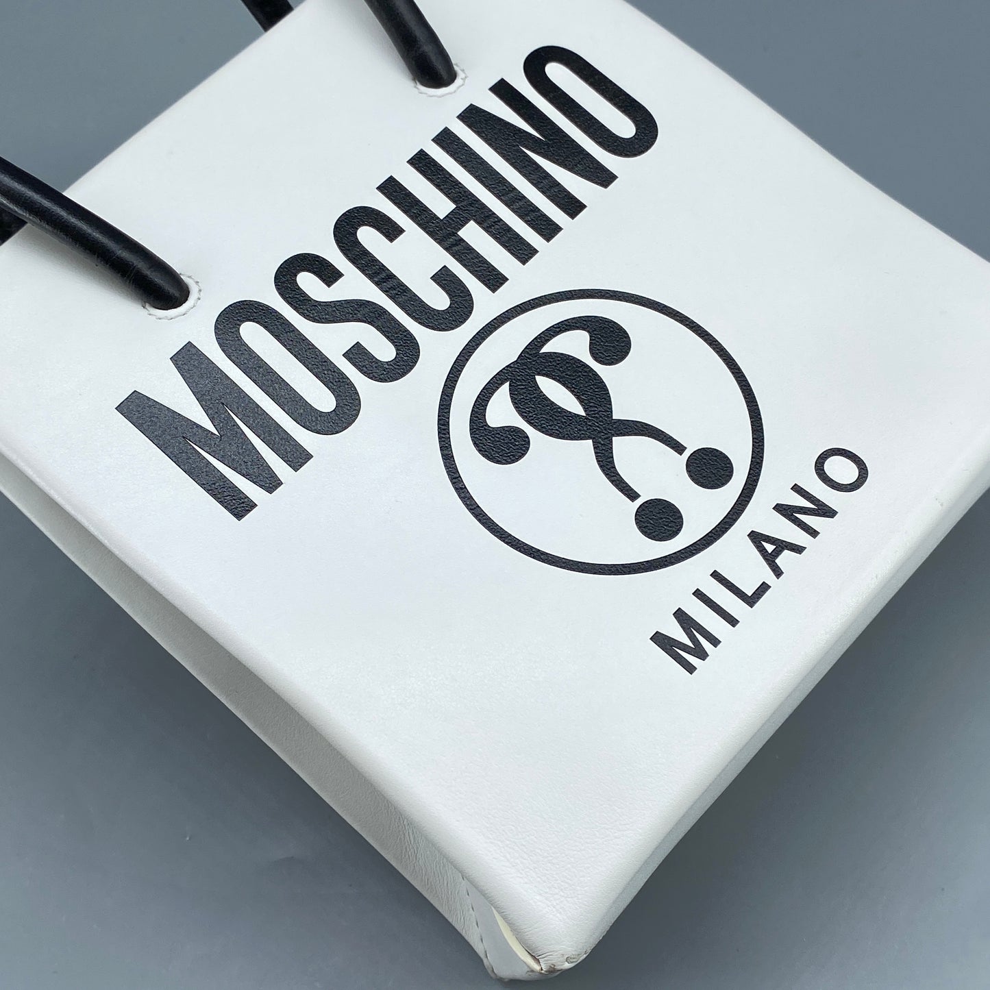 Moschino White Logo Mini Tote Crossbody Bag