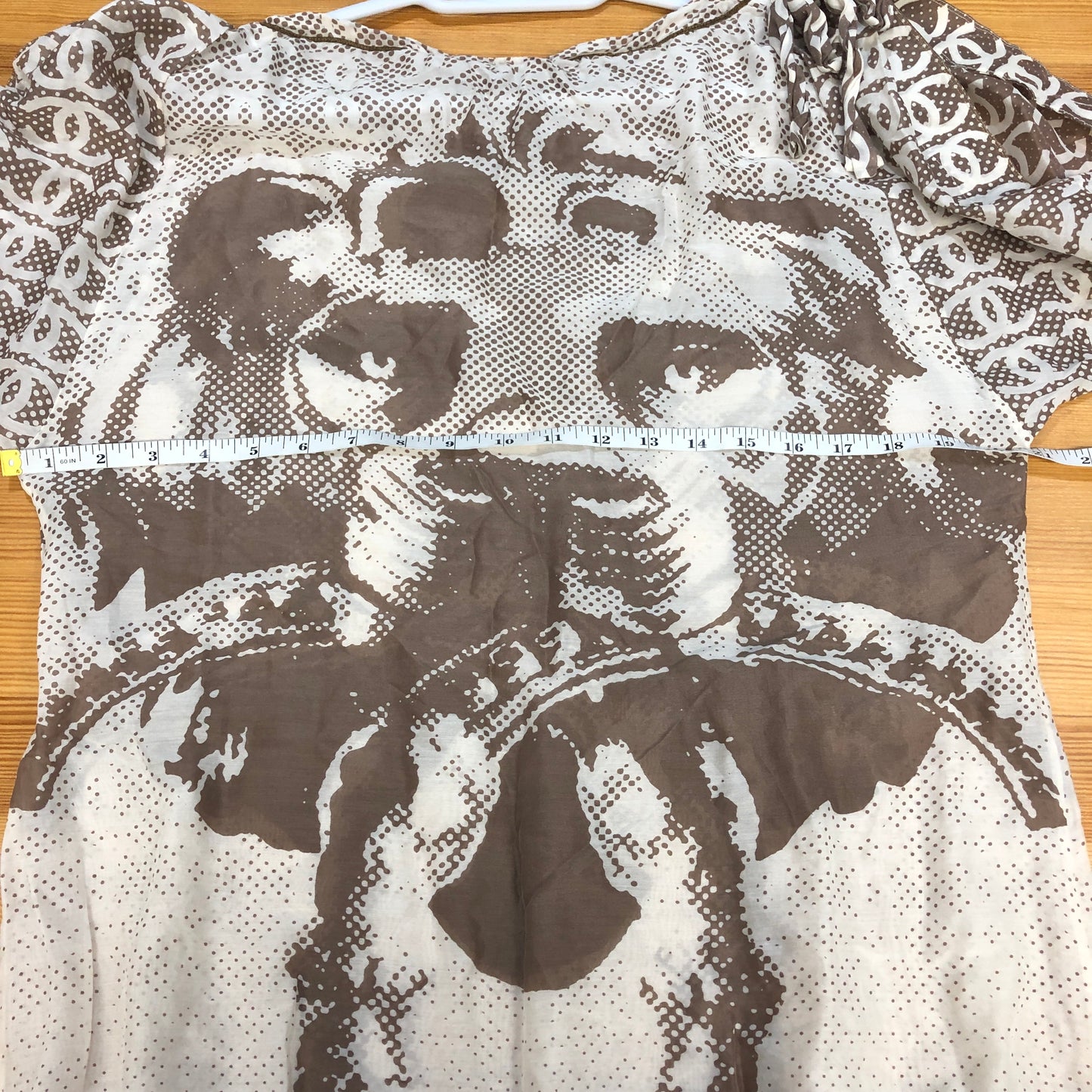 Chanel Cream/Brown Lion Print Top Size 42