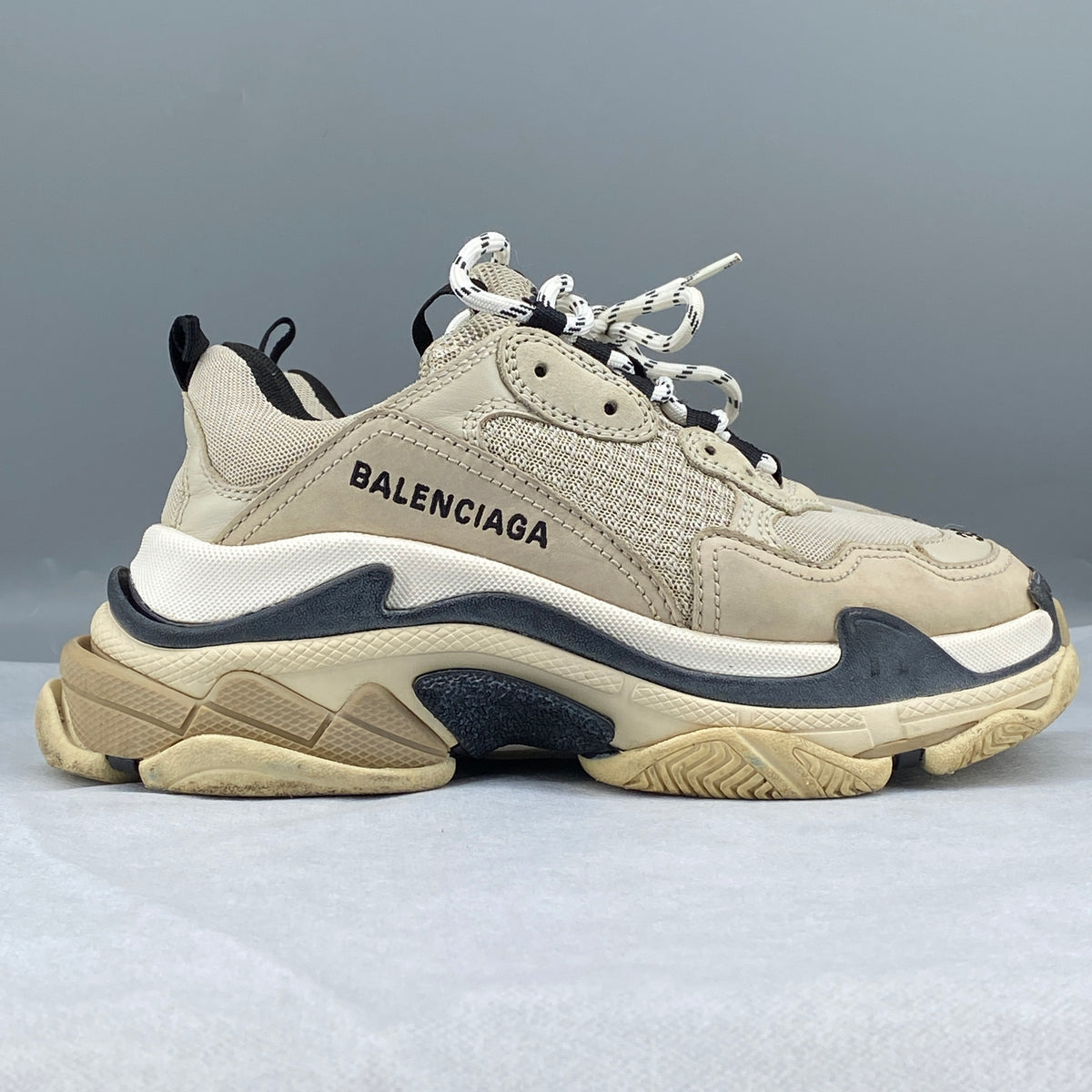 Balenciaga Triple S Beige Women's Chunky Sneakers shoes Size 35