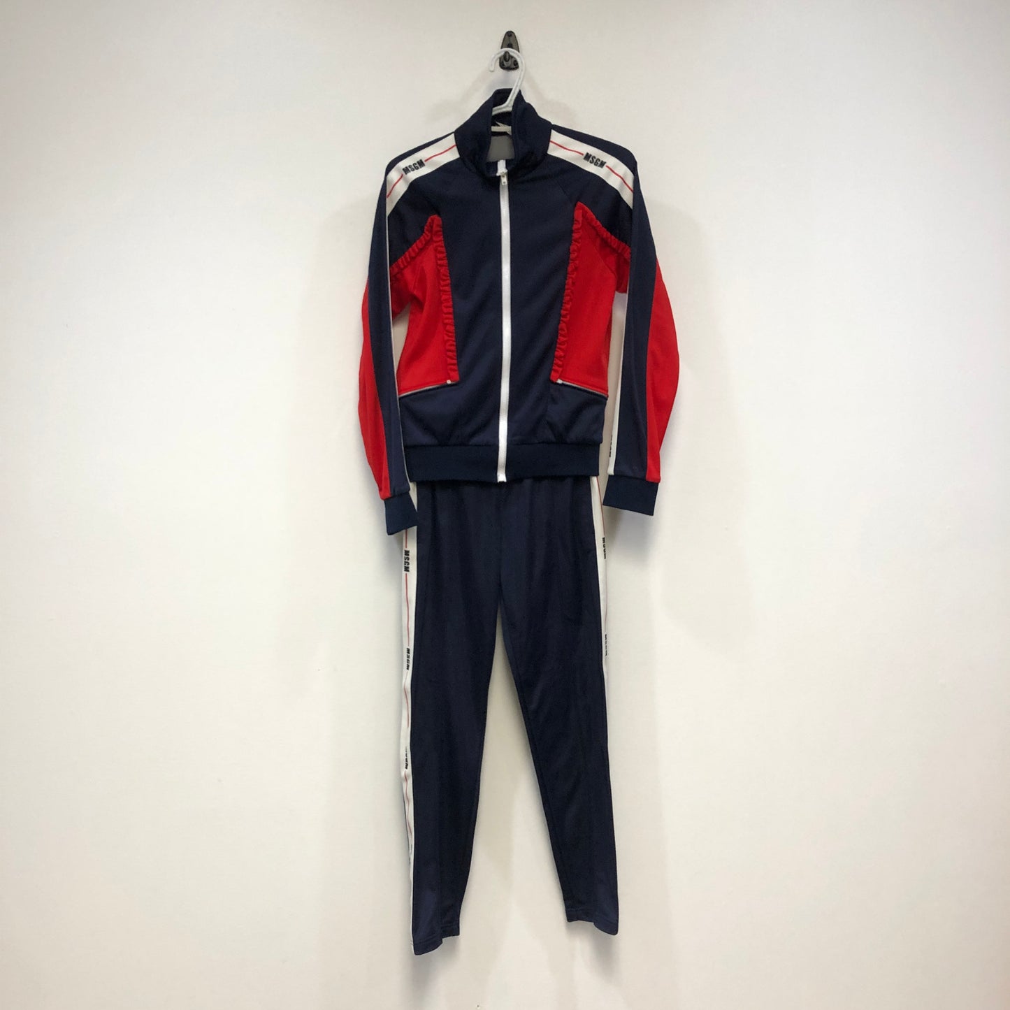MSGM Navy Blue Colorblock Track Jacket & Pants Set