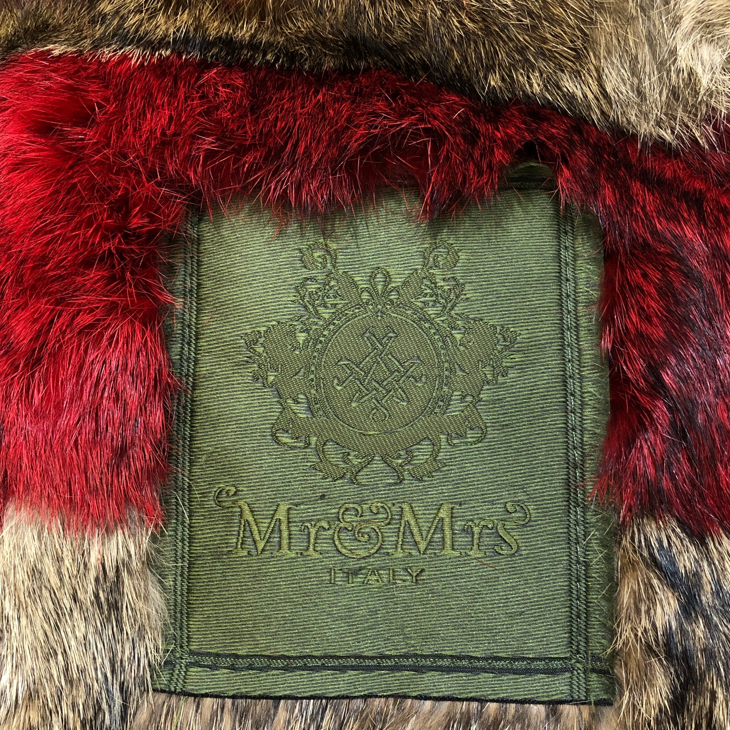 Mr & Mrs Black Fur Hood Short Parka Coat L