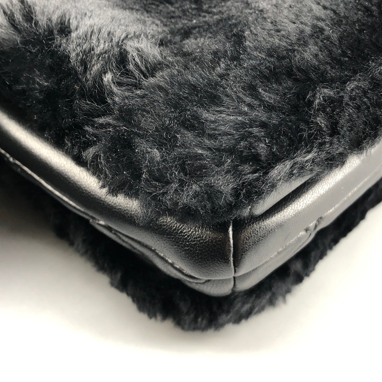 Chanel 17A Black Top Handle Flap Bag with Chain Strap