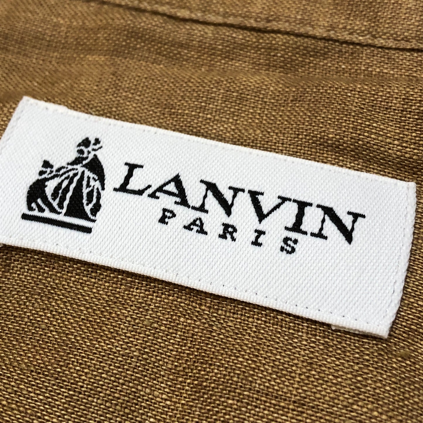 Lanvin Dark Goldenrod Linen Long Sleeve Shirt Size XL