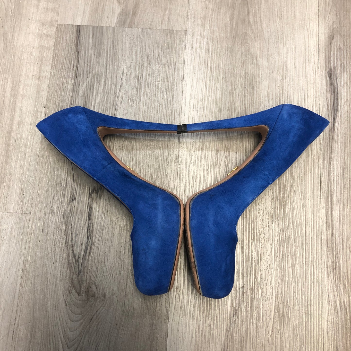 Prada Blue Suede Round Toe Pumps 39