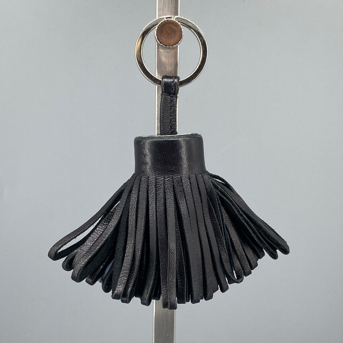 Hermes Leather Tassel Bag Charm Black