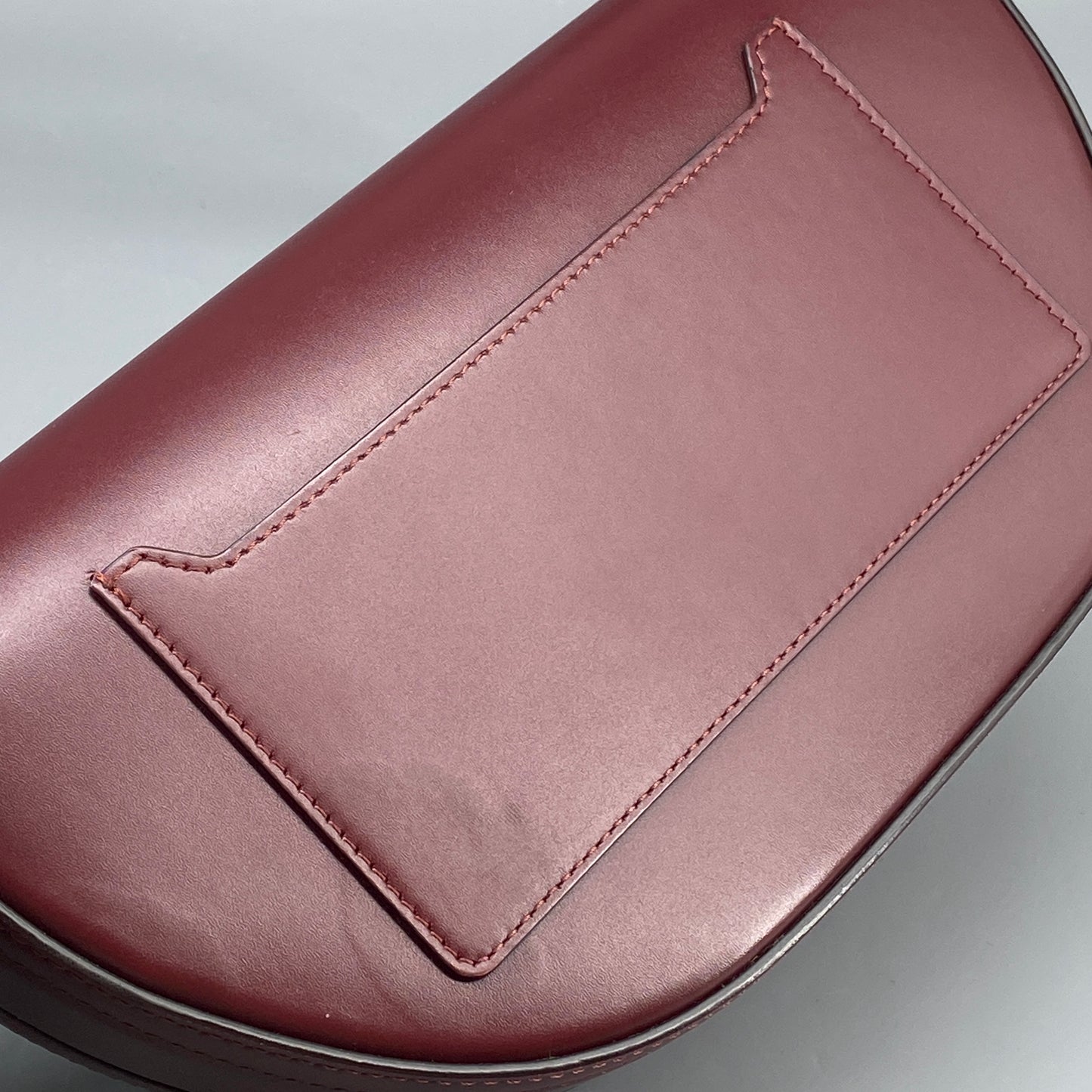 Burberry Deep Red Leather Saddle Shoulder Crossbody Bag